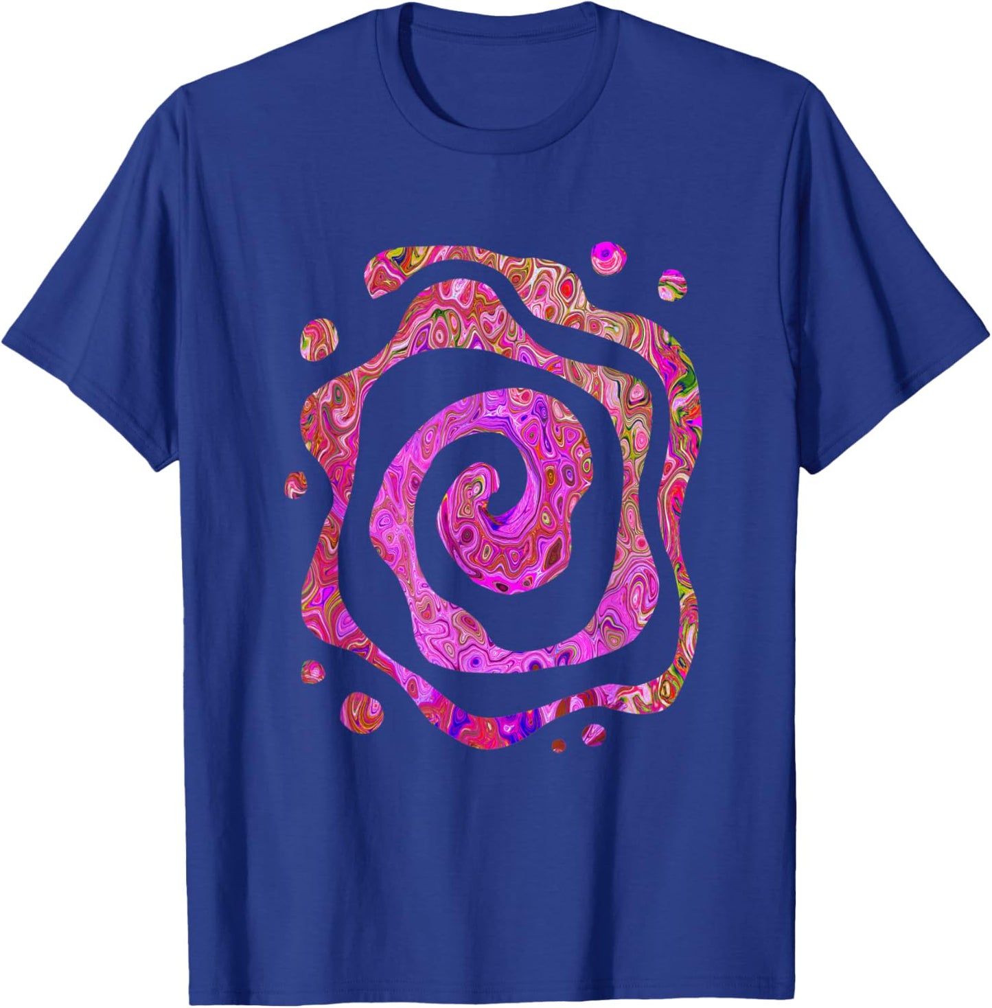 Colorful Hot Pink Abstract Marbled Retro Swirl T-Shirt - T-Shirt | Royal