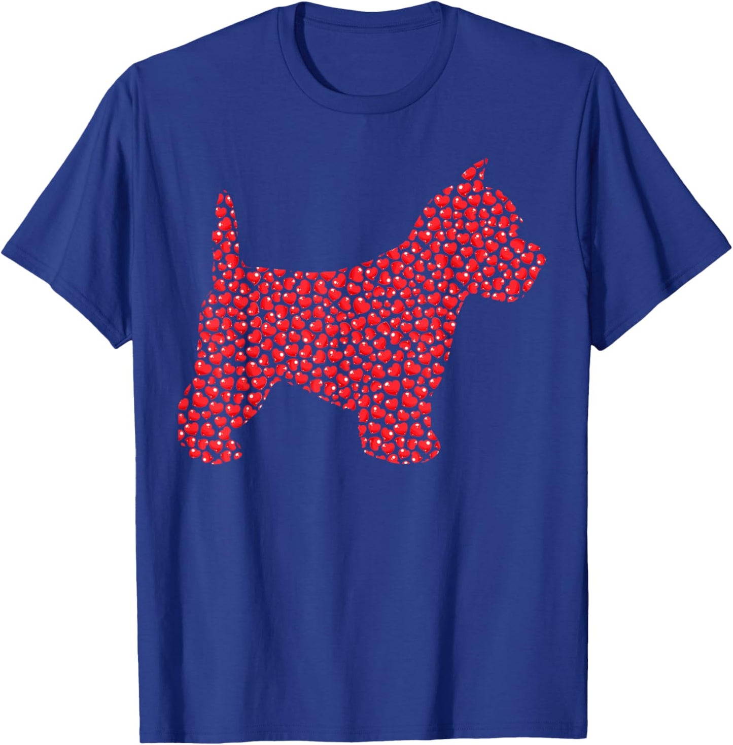 Funny Westie Dog Lover Hearts Love Westie Valentine T-Shirt - T-Shirt | Royal