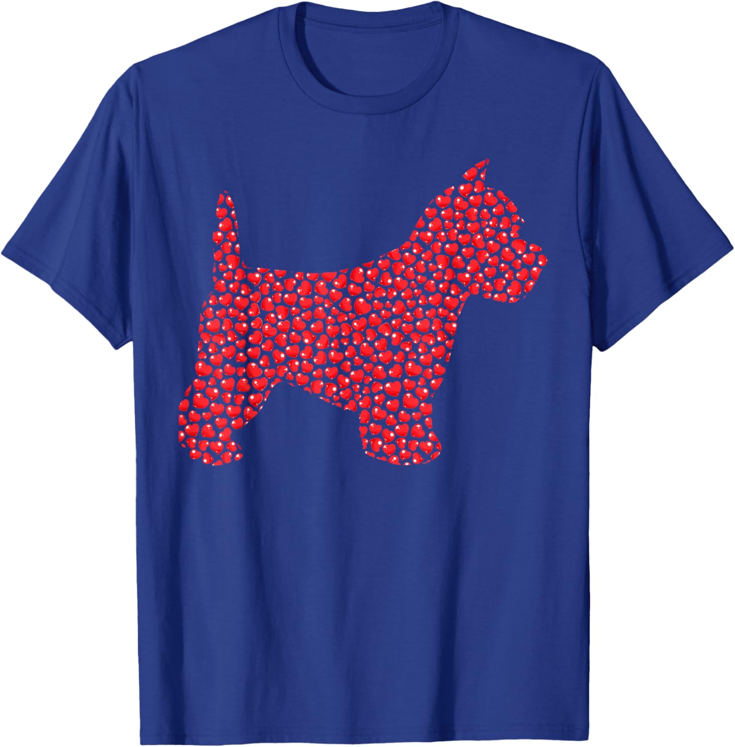Funny Westie Dog Lover Hearts Love Westie Valentine T-Shirt - T-Shirt | Royal