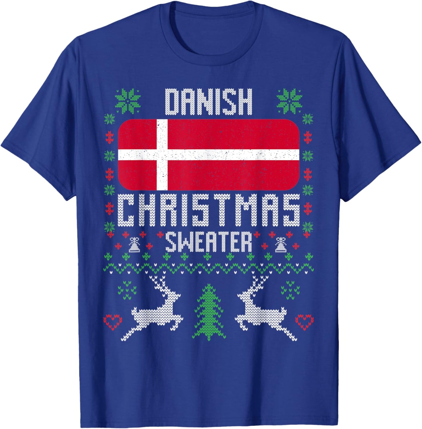 Denmark Flag Danish Christmas Sweater T-Shirt - T-Shirt | Royal