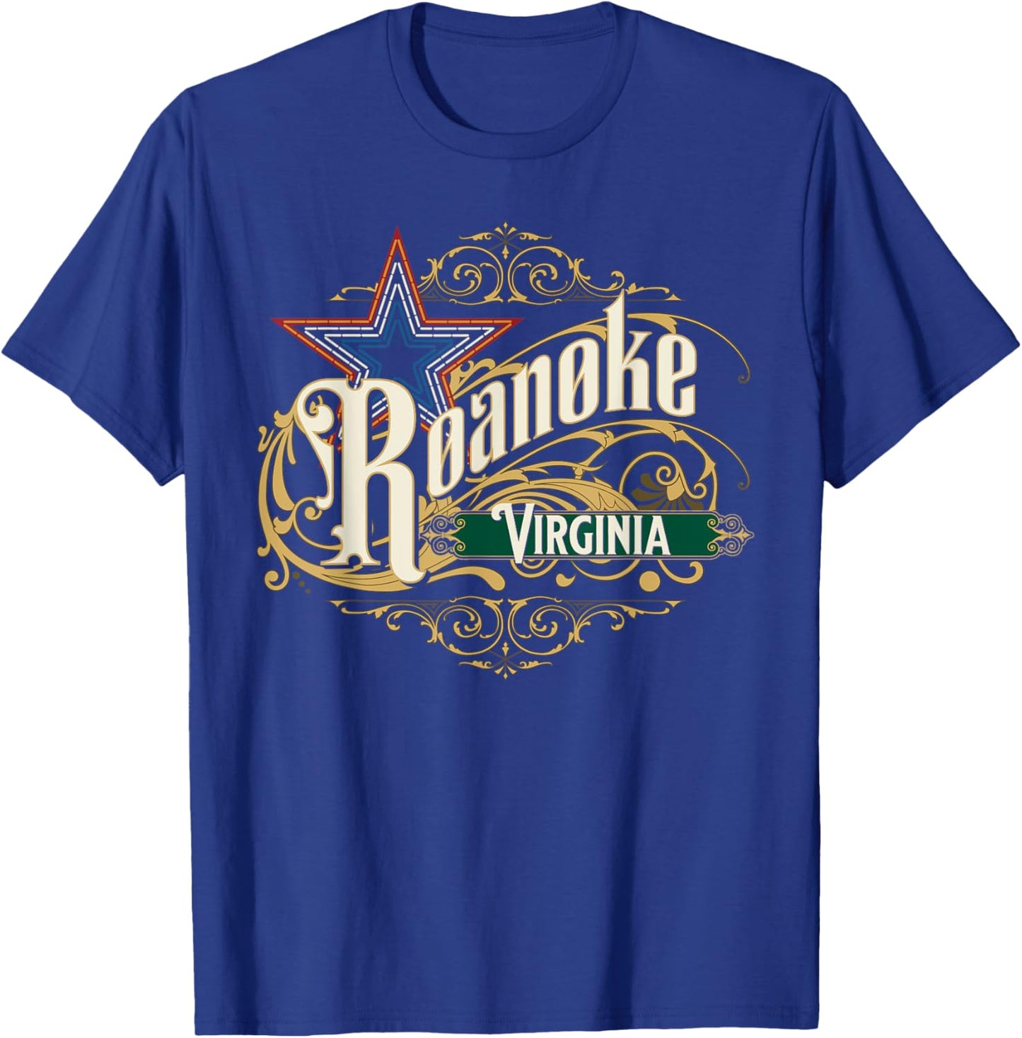 Roanoke VA Blue Ridge Mountains Virginia Mill Mountain Star T-Shirt - T-Shirt | Royal