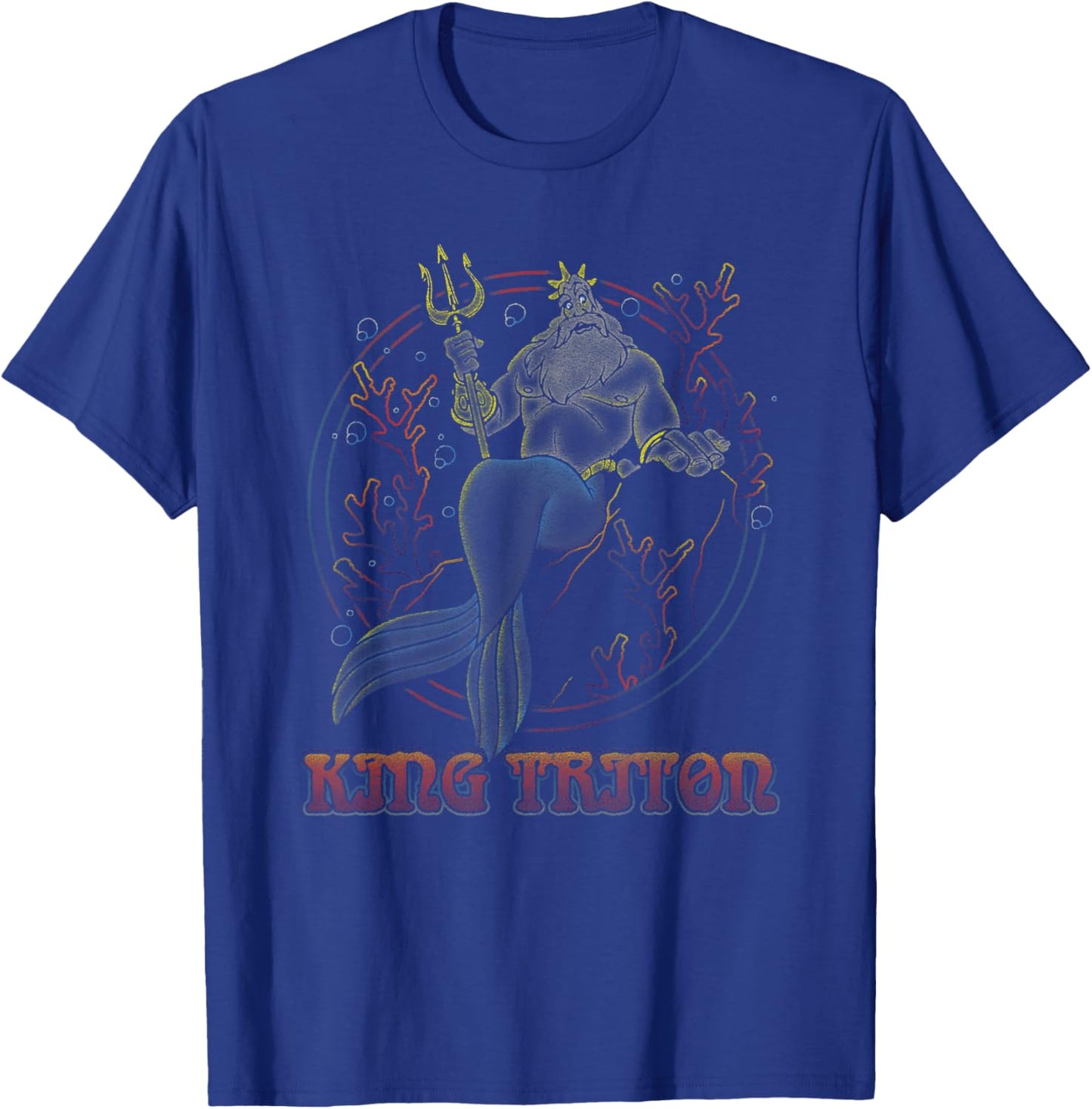 Disney The Little Mermaid King Triton Coral Circle Throne T-Shirt - T-Shirt | Royal
