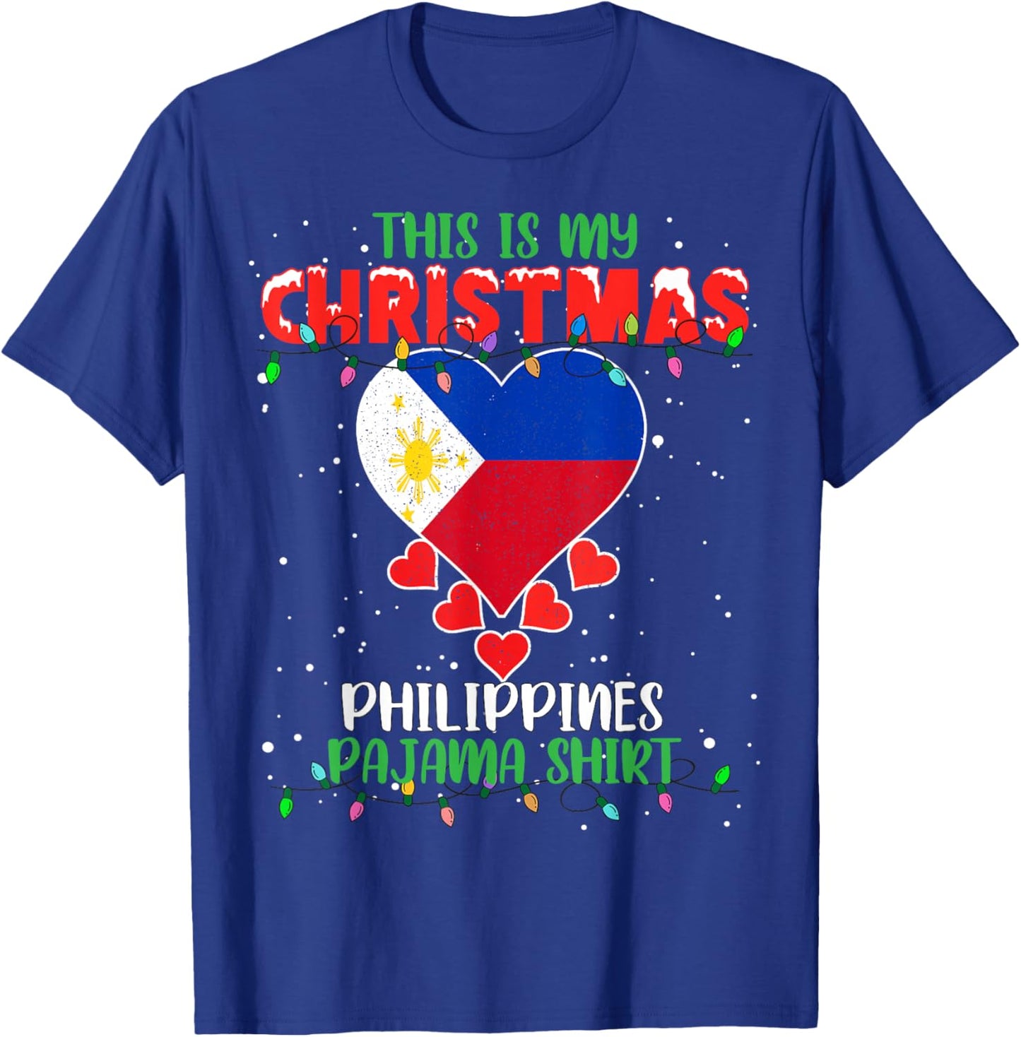 This Is My Christmas Lights Love Philippines Flag Pajama T-Shirt - T-Shirt | Royal