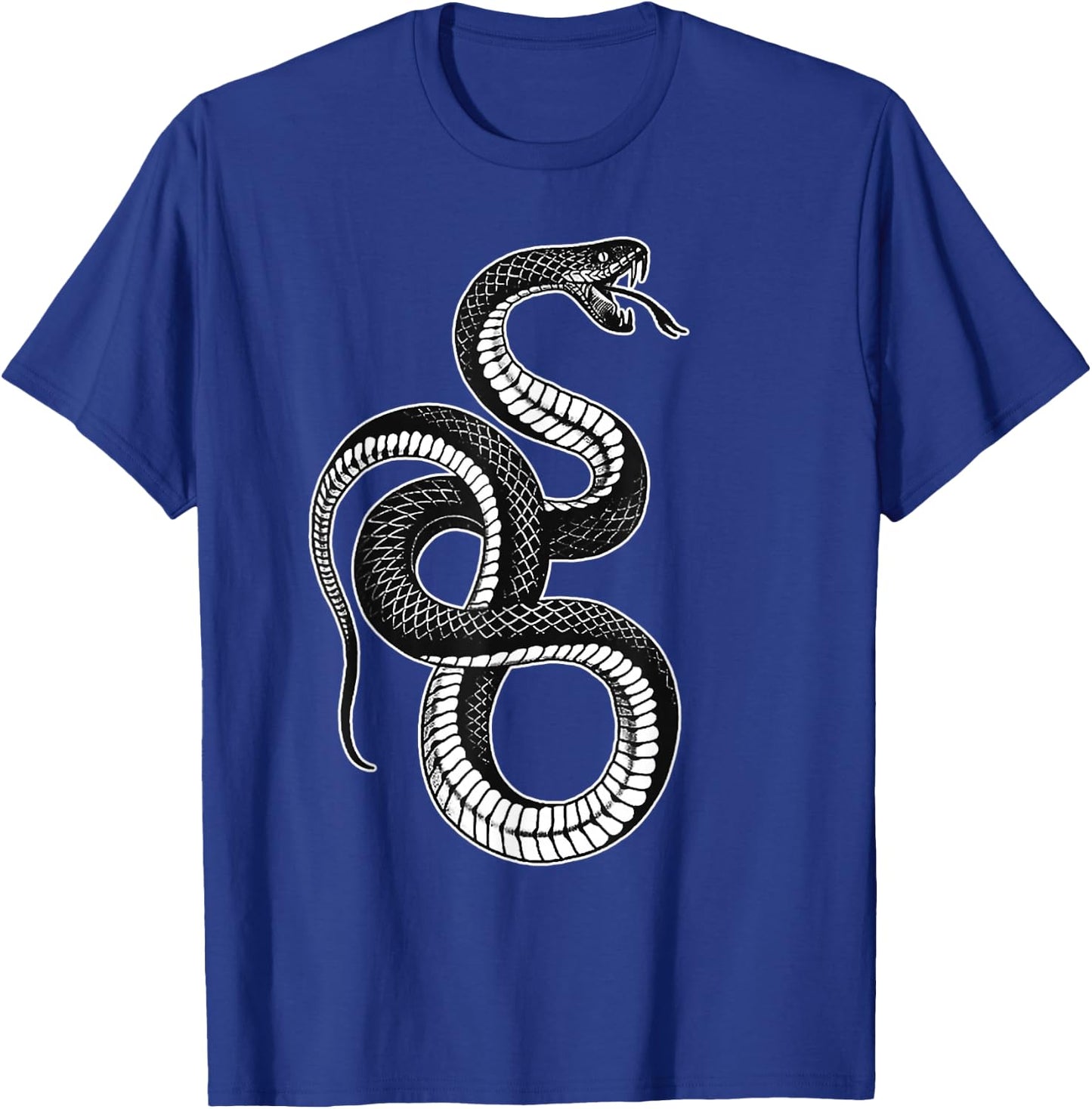 Snake x Serpent x Black Snake x Coil Blackwork T-Shirt - T-Shirt | Royal