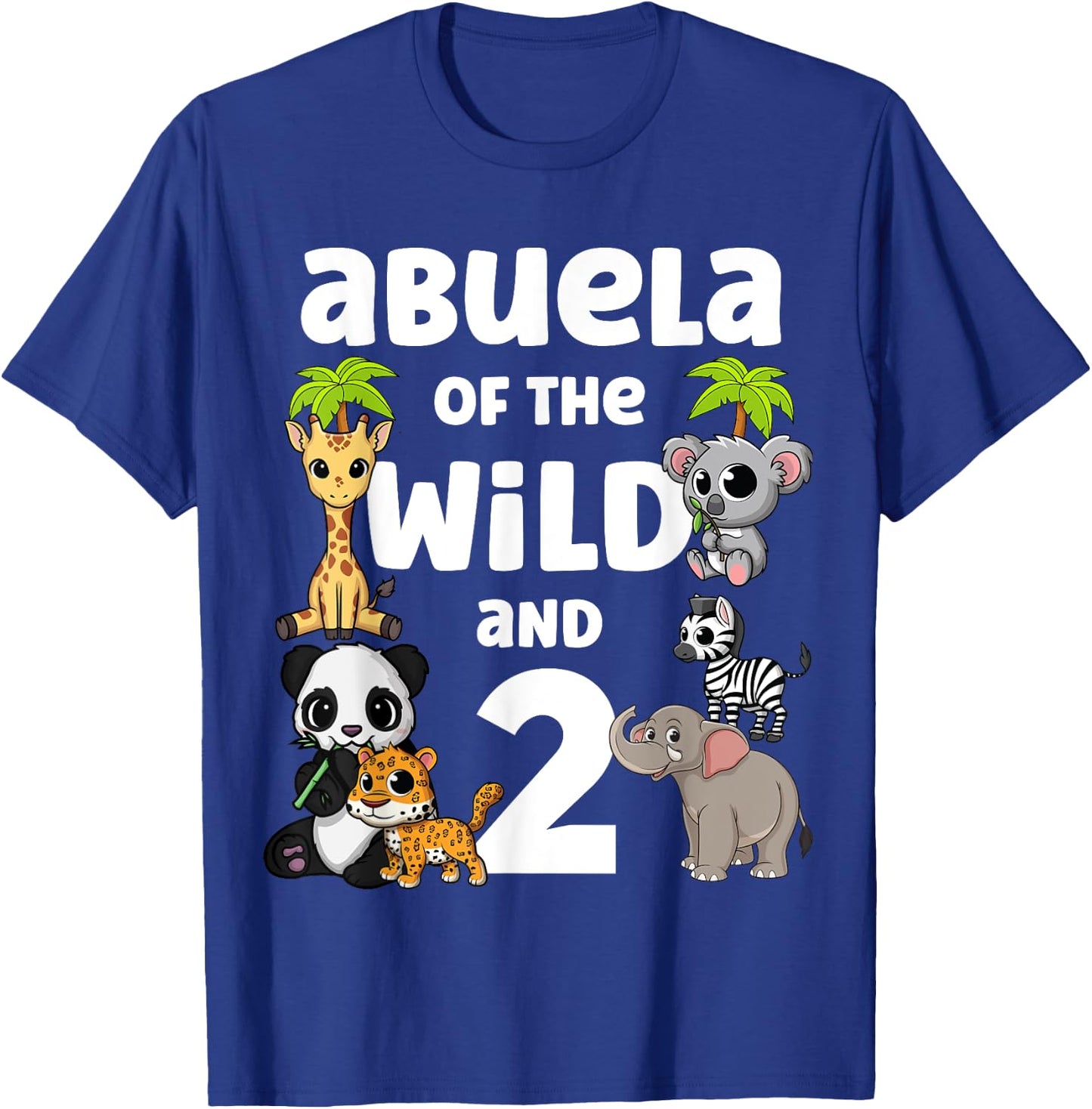 Abuela of the Wild and Two 2nd Zoo Birthday Safari Jungle T-Shirt - T-Shirt | Royal
