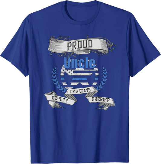 Deputy Sheriff Proud Uncle T-Shirt - T-Shirt | Royal