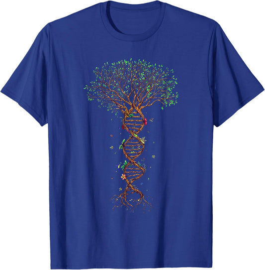 DNA Tree Genetic Funny Earth Day Plant A Tree Life Humor T-Shirt - T-Shirt | Royal