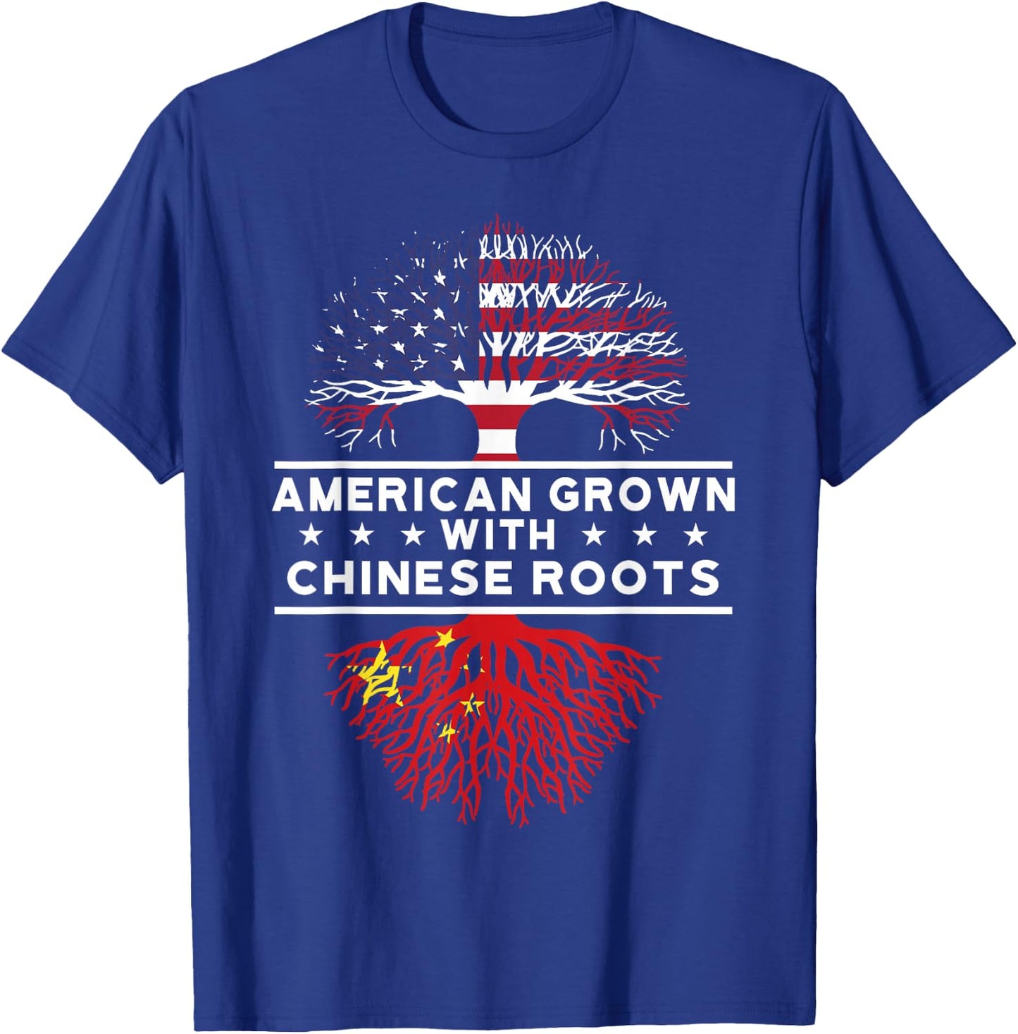 American Grown with Chinese Roots - China T-Shirt - T-Shirt | Royal
