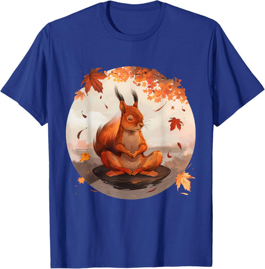 Meditation Squirrel Animal Art Spirituality Yoga Buddhist T-Shirt - T-Shirt | Royal