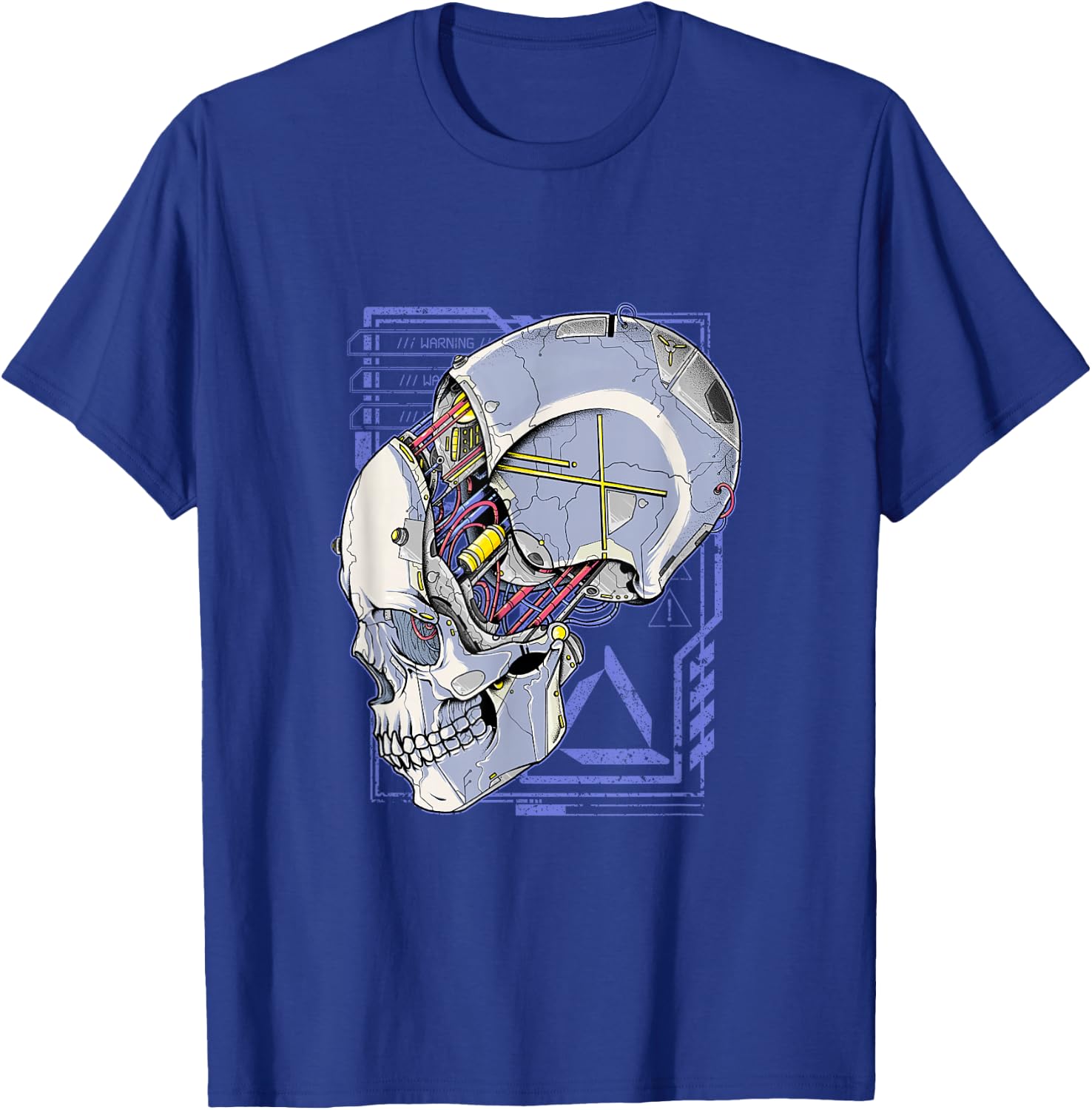 Cyberpunk Shirt Futuristic Robot Skull Dystopia Techwear T-Shirt - T-Shirt | Royal