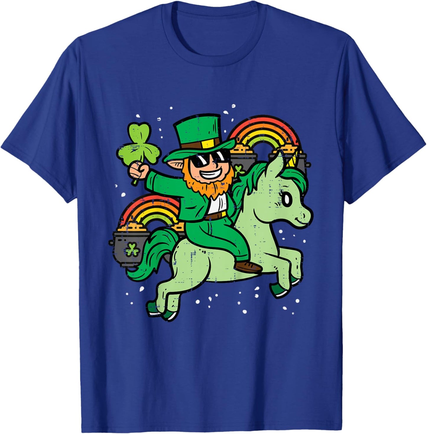 Kids Leprechaun Unicorn Rainbow Cute St Patricks Day Girls Kids T-Shirt - T-Shirt | Royal