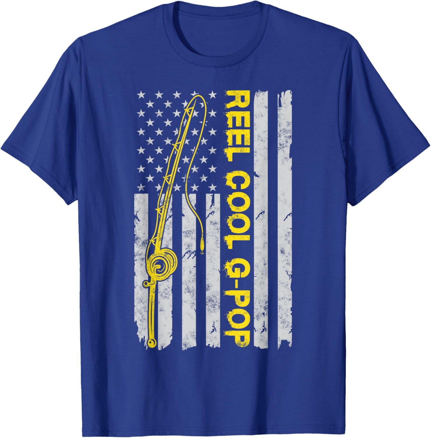 Reel Cool G-Pop American Funny Fishing Flag Gift G-Pop T-Shirt - T-Shirt | Royal