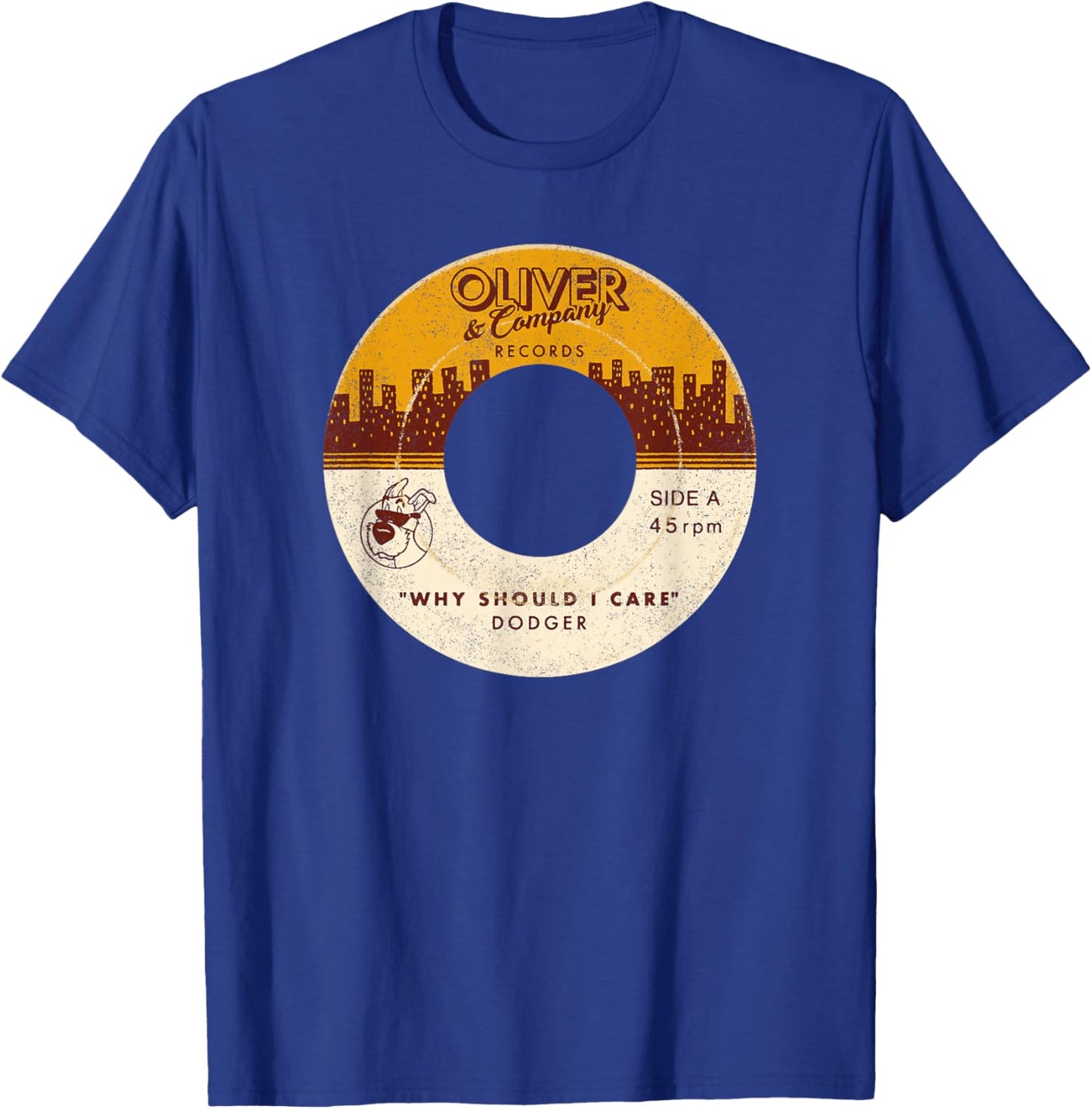Disney Oliver & Company Records "Why Should I Care" Dodger T-Shirt - T-Shirt | Royal