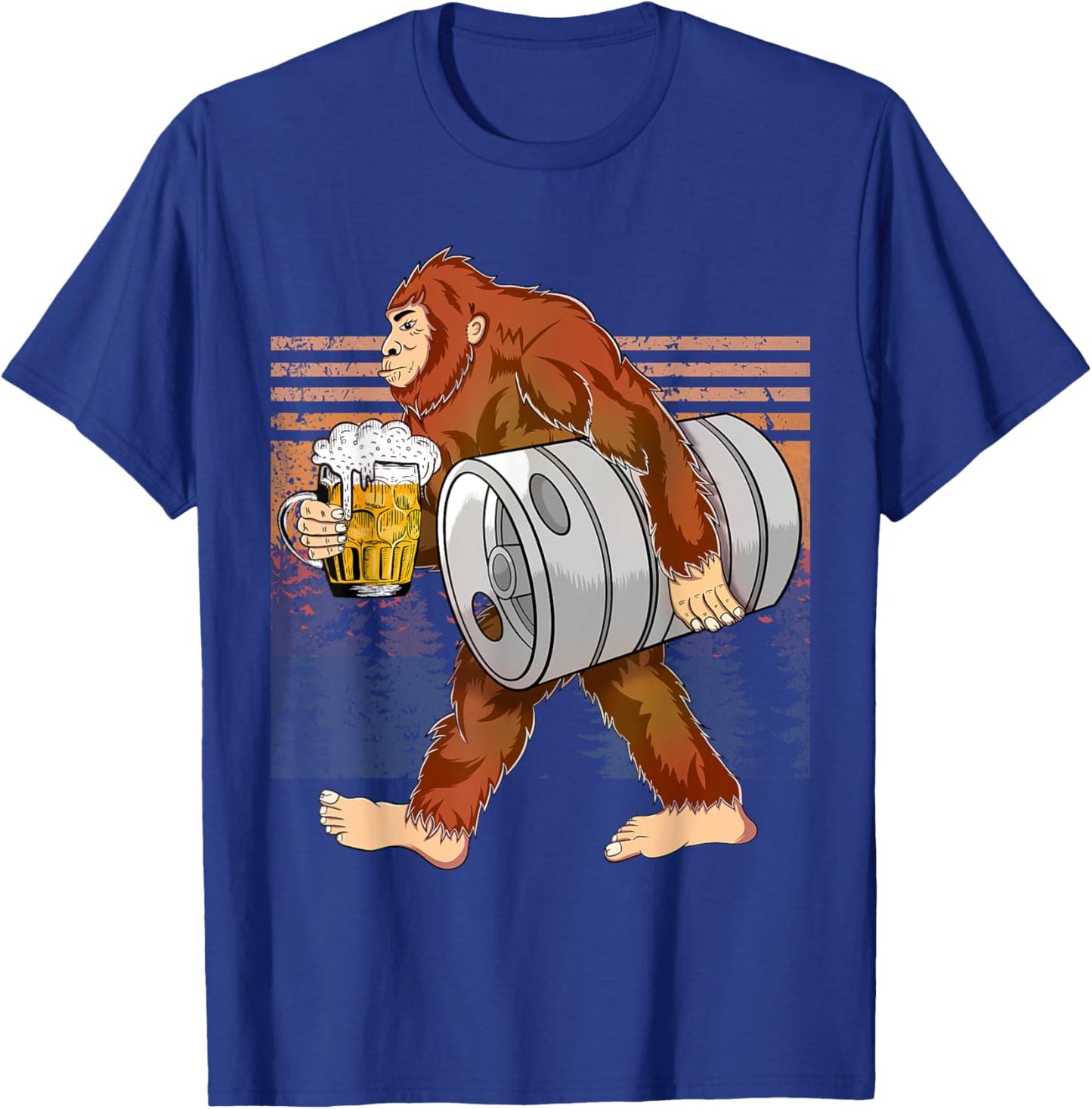 Bigfoot Beer, Funny Bigfoot Loves Beer T-Shirt - T-Shirt | Royal