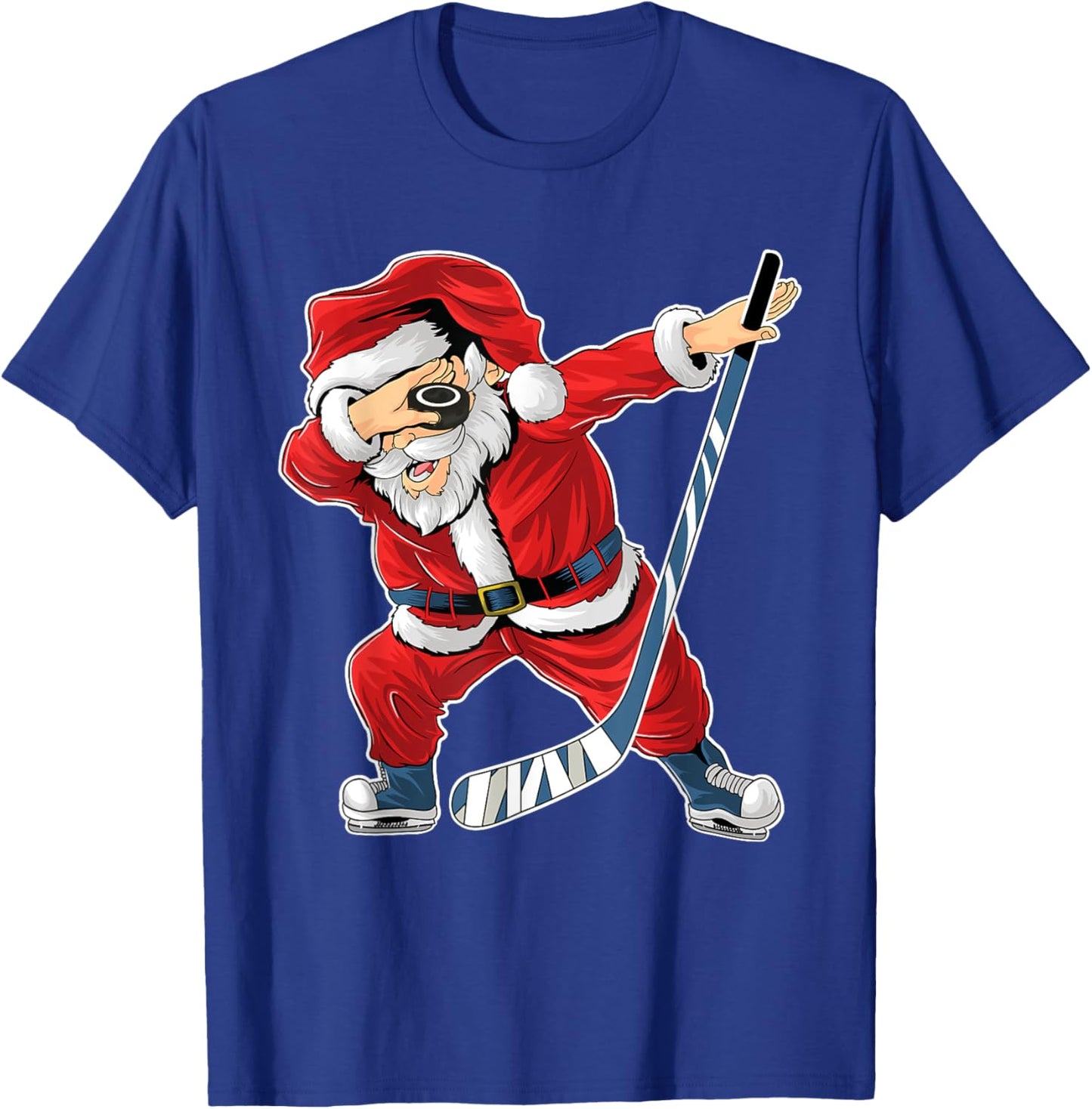 Ice Hockey Dabbing Santa Claus Hockey Player Christmas T-Shirt - T-Shirt | Royal