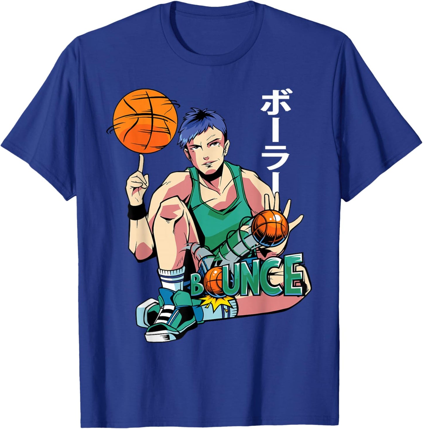 Anime Basketball - Japanese Aesthetics - Otaku - Manga T-Shirt - T-Shirt | Royal
