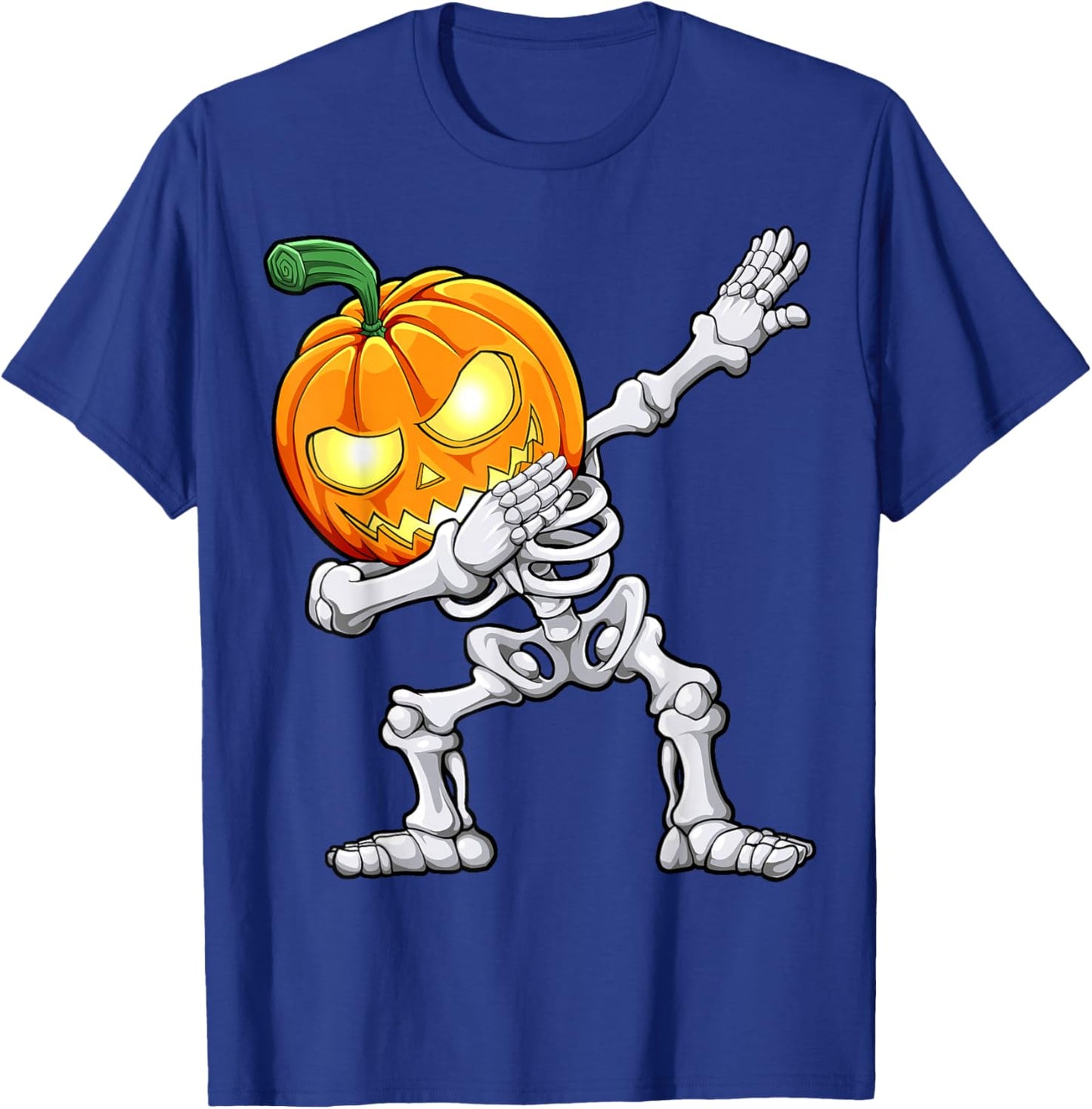 Halloween Boys Dabbing Skeleton Scary Pumpkin Jack O Lantern T-Shirt - T-Shirt | Royal