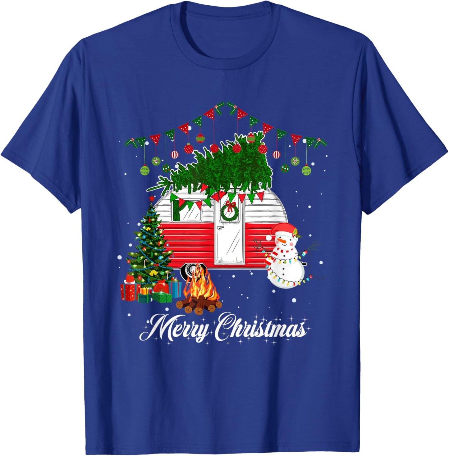 Camper Christmas Tree Matching Family Christmas Pajama T-Shirt - T-Shirt | Royal