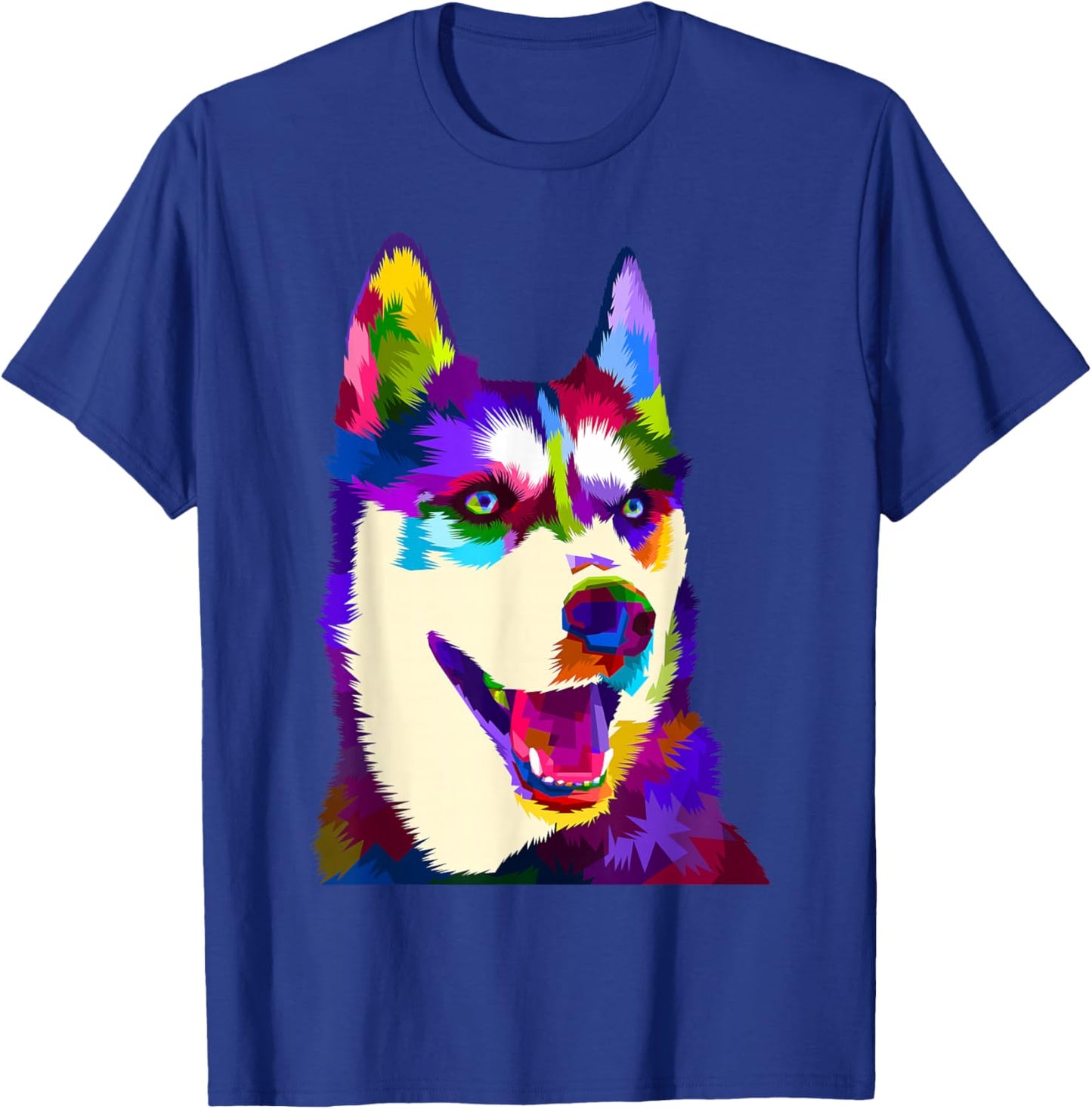 Husky Colorful Pop Art Portrait for Dog Owners Chukcha Sibe T-Shirt - T-Shirt | Royal
