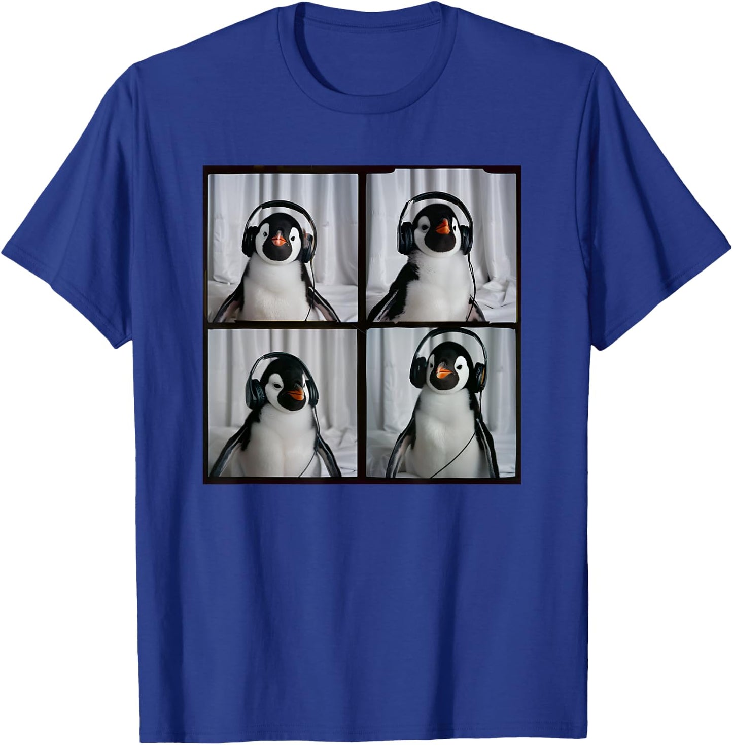 Penguin With Headphones Autism Sensory Zoo Penguin Lover T-Shirt - T-Shirt | Royal
