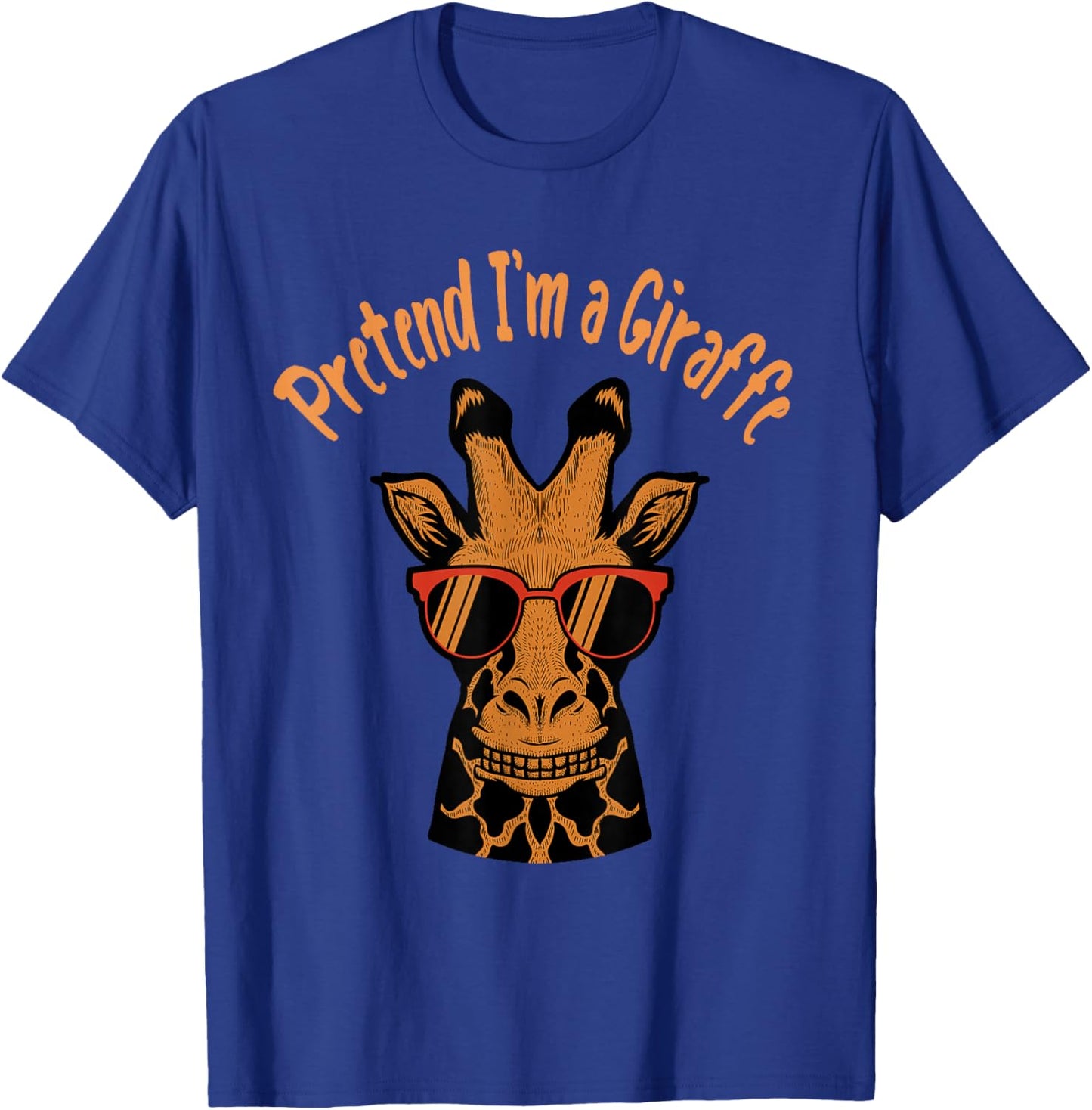 Pretend I'm A Giraffe Funny Lazy Halloween Costume party T-Shirt - T-Shirt | Royal
