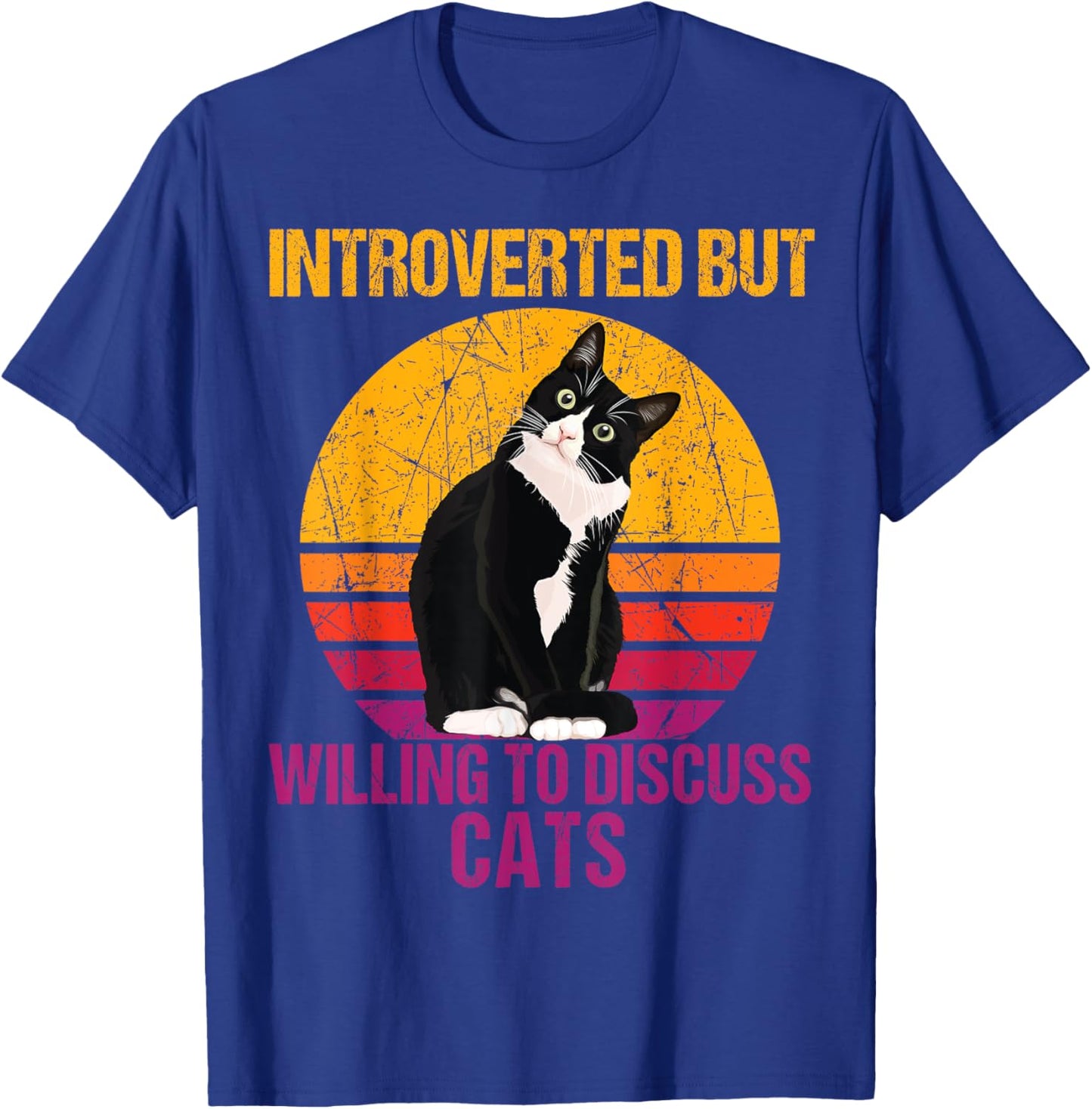 Introverted But Willing To Discuss Cats T-Shirt - T-Shirt | Royal