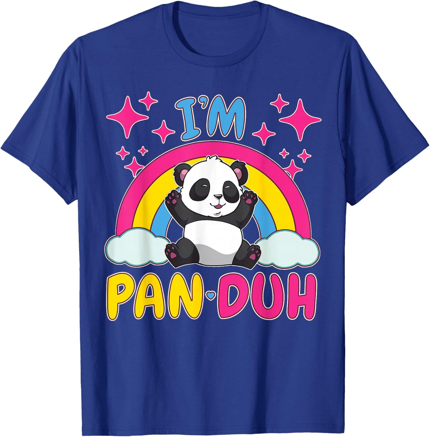Panda Pansexual Rainbow Funny Pansexual Pride Pan T-Shirt - T-Shirt | Royal