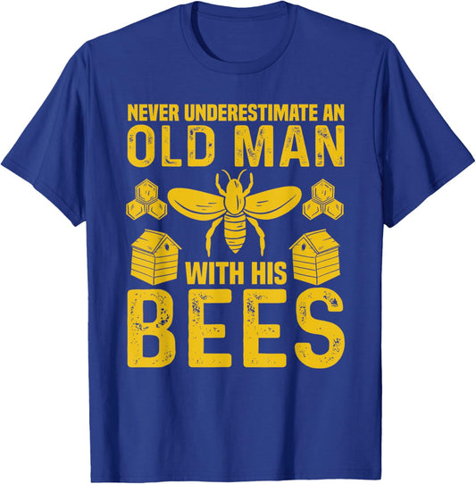Apiary Bee Keeper an Old Man with His Bees Beekeeping T-Shirt - T-Shirt | Royal