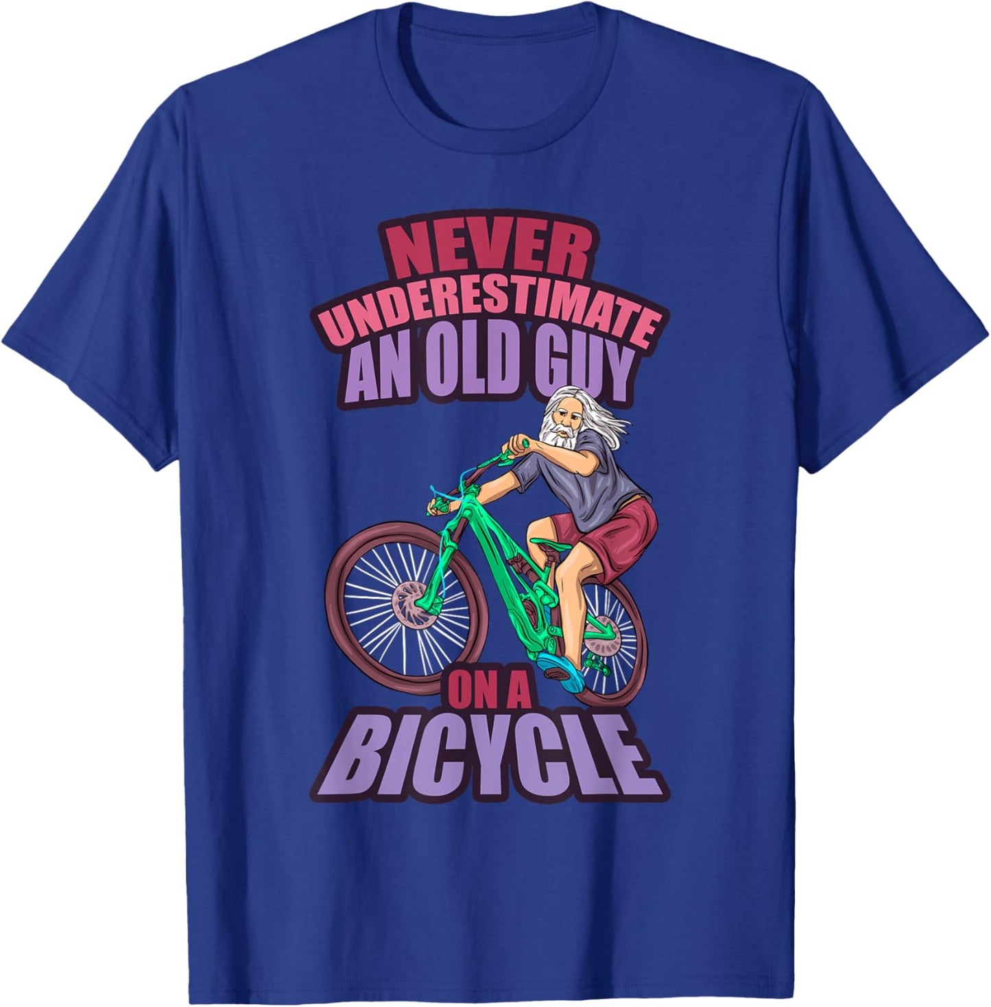 Bicycle Grandparents Cyclist Grandma Funny Pension T-Shirt - T-Shirt | Royal