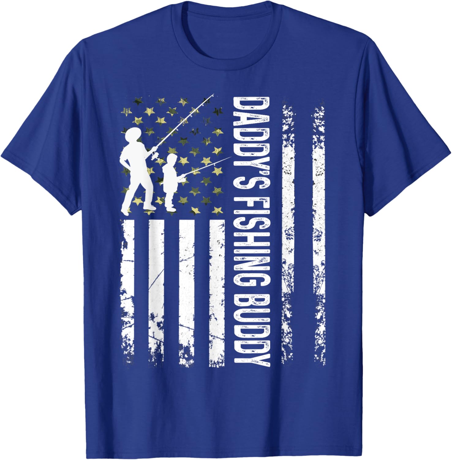 Young Fisherman Daddy's Fishing Buddy Dad-Son Team T-Shirt - T-Shirt | Royal