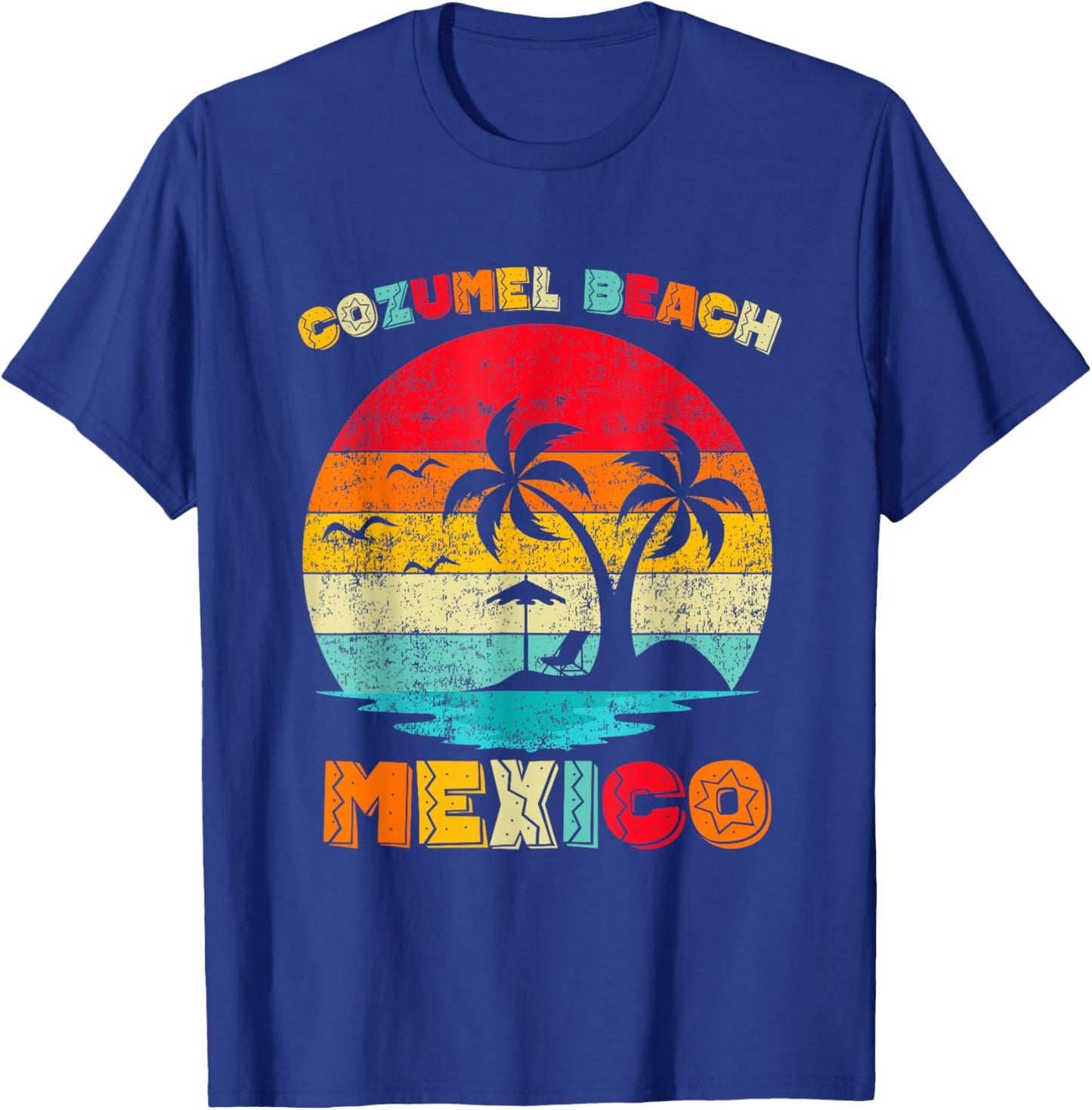 Family Vintage Retro Mexico Cozumel Beach Presents T-Shirt - T-Shirt | Royal