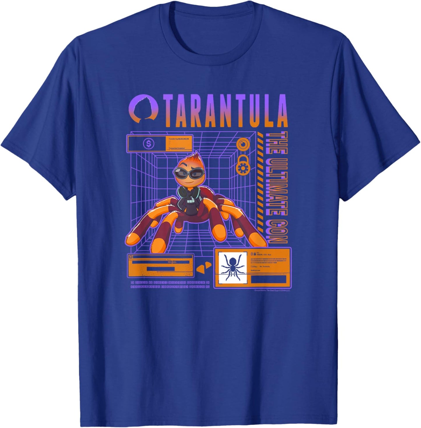 The Bad Guys Ms. Tarantula Tech Schematic T-Shirt - T-Shirt | Royal