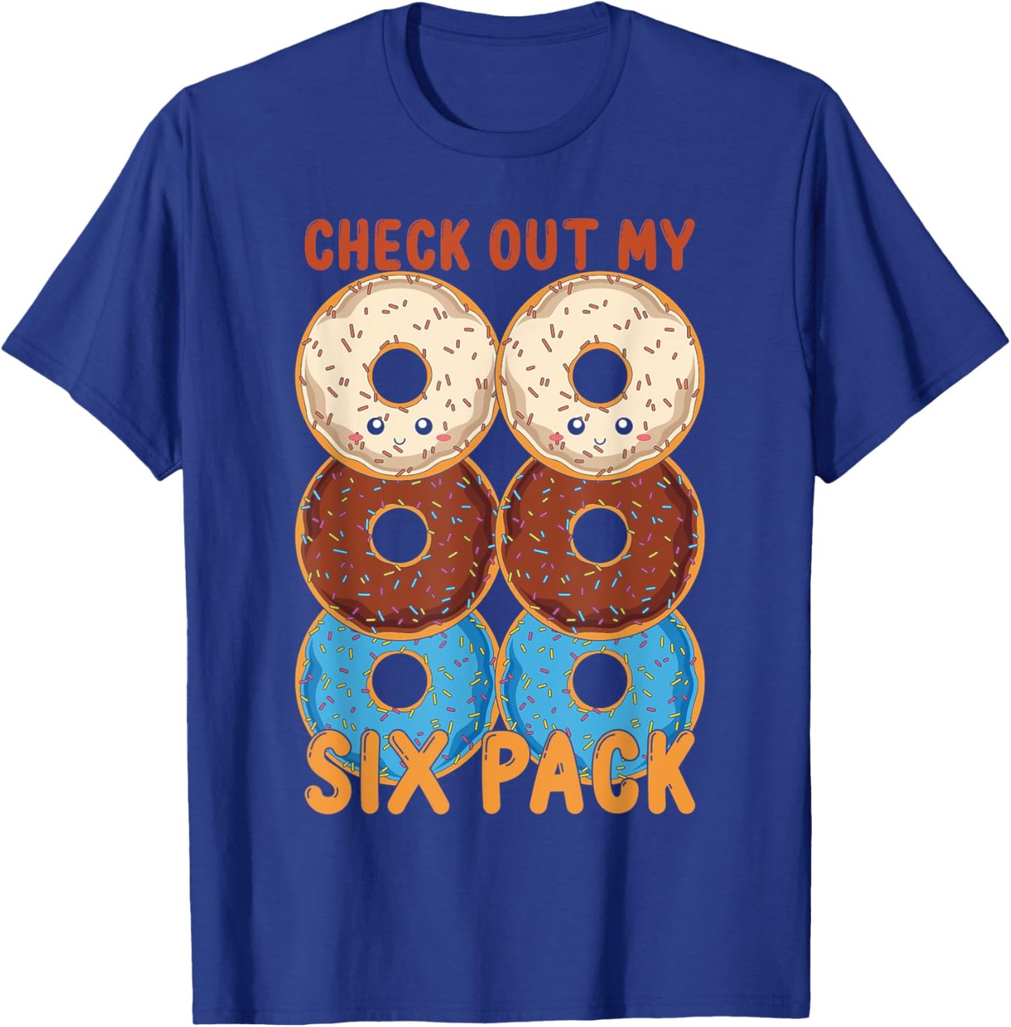 Funny Glazed Doughnuts Lover Abs Workout Six Pack Donuts T-Shirt - T-Shirt | Royal