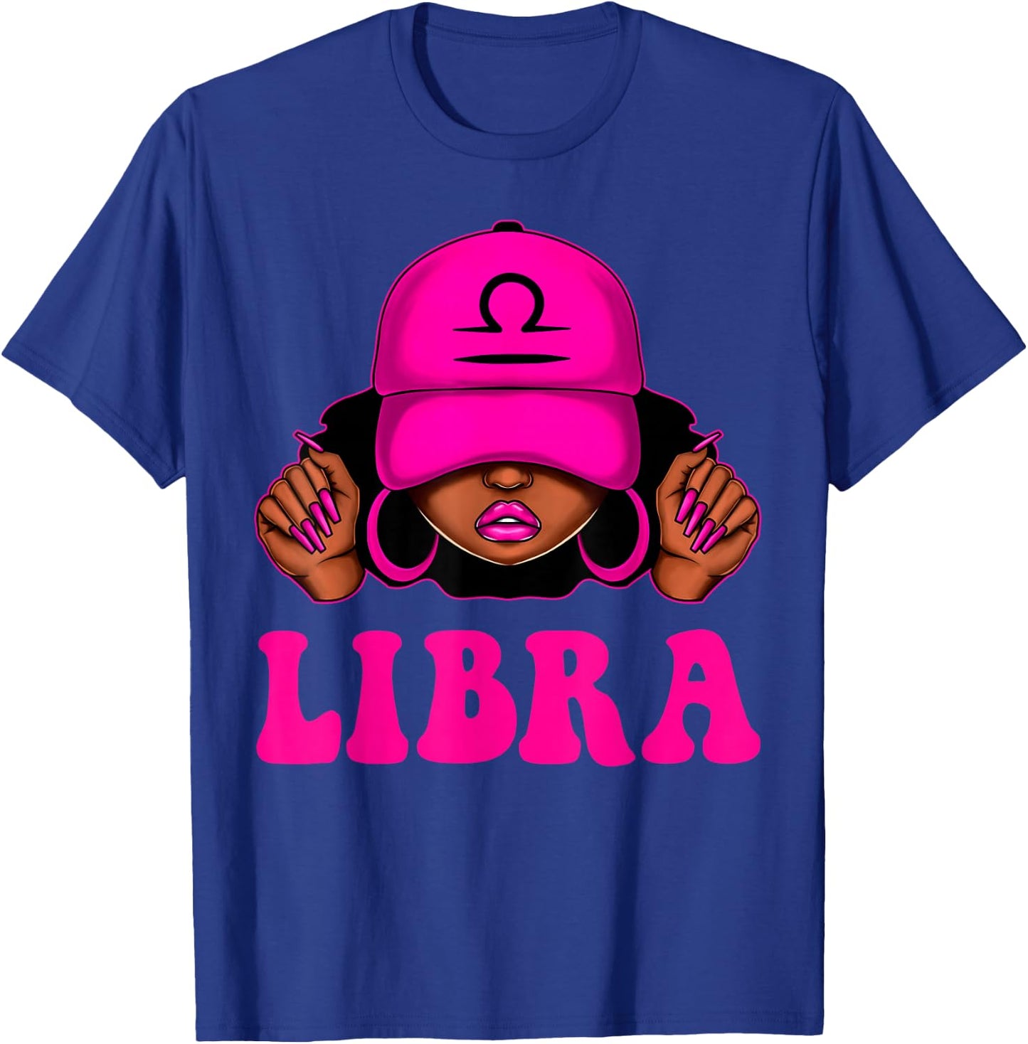 Libra Queen Sassy Black Woman Afro Girl Zodiac Birthday T-Shirt - T-Shirt | Royal