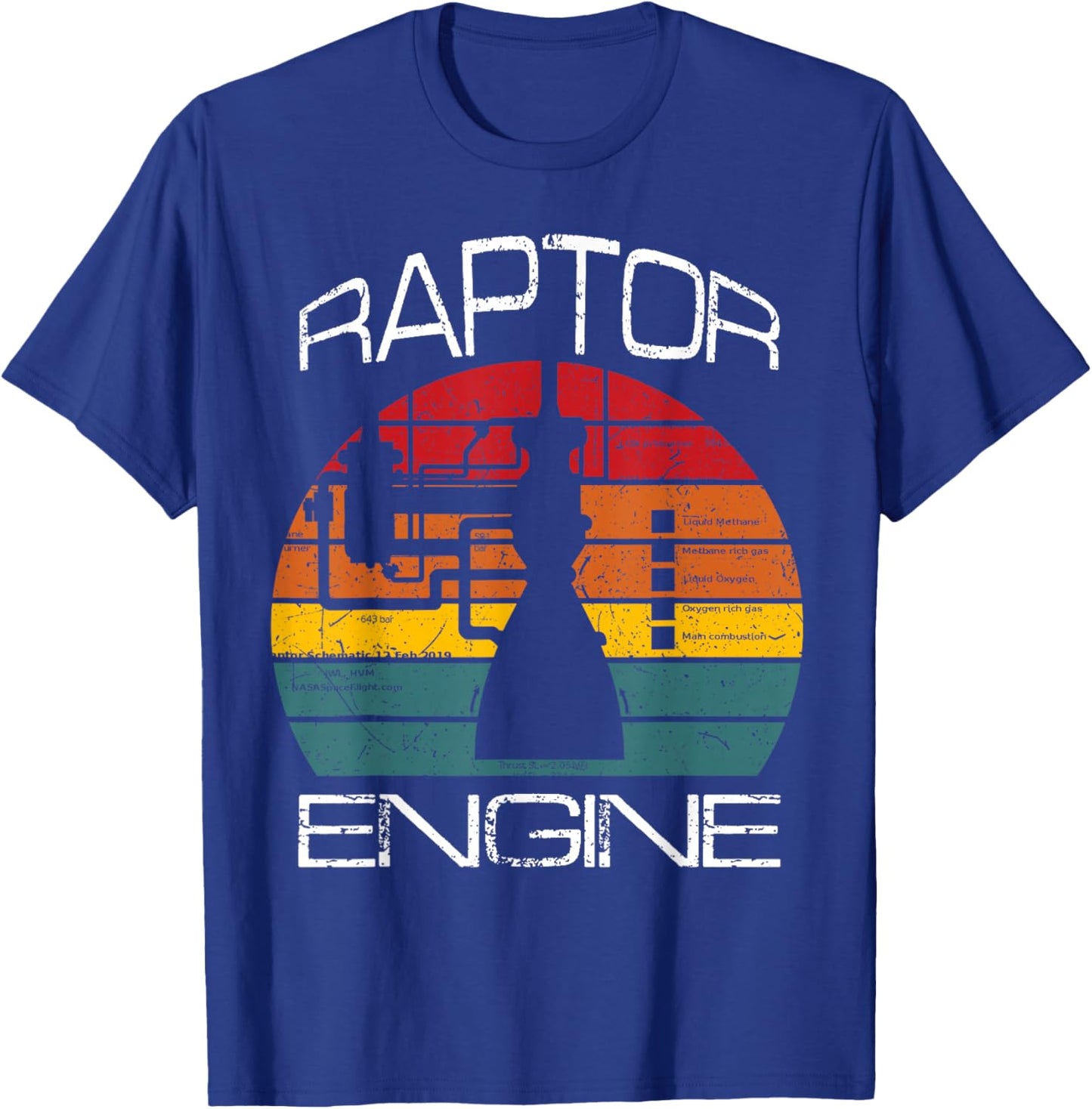 Starship Raptor Engine For Rocket Scientist & Space Explorer T-Shirt - T-Shirt | Royal