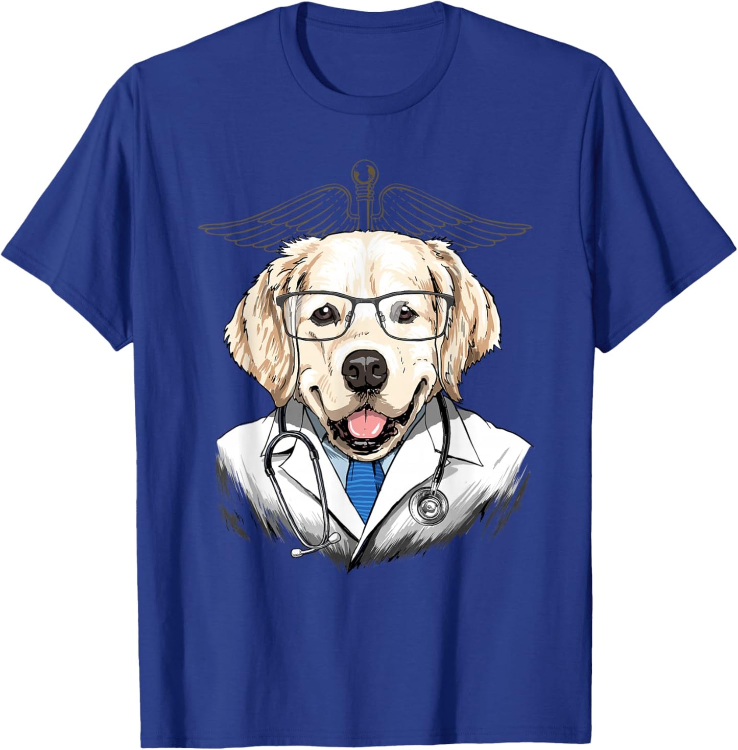 Golden Retriever Dogtor Vet Veterinarian Dog Doctor T-Shirt - T-Shirt | Royal