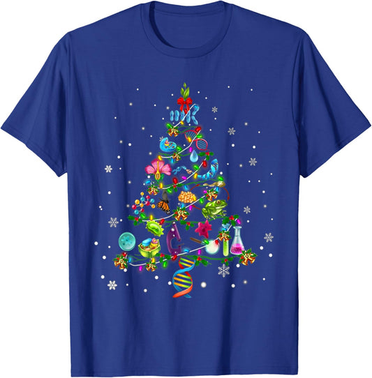 Cute Biology Christmas Tree Gift Decoration Xmas Tree T-Shirt - T-Shirt | Royal
