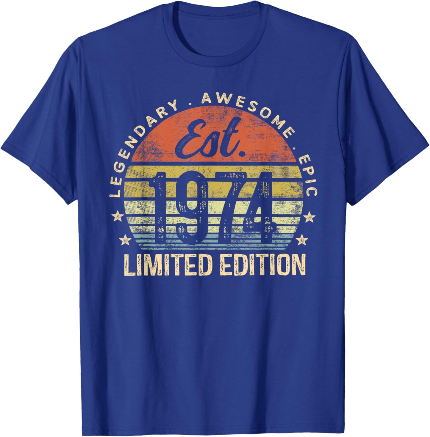 Est 1974 Limited Edition 51st Birthday Vintage 51 Year Old T-Shirt - T-Shirt | Royal