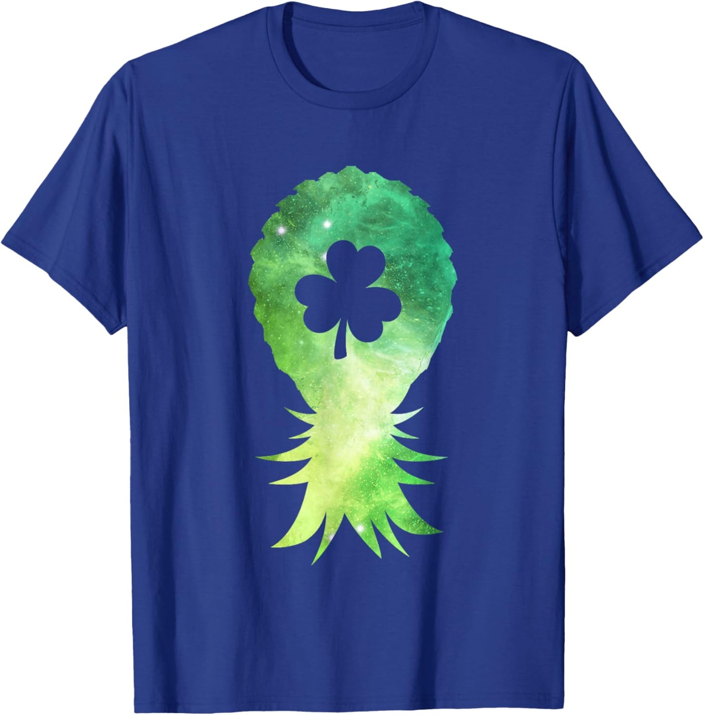Galaxy Upside Down Pineapple St Patricks Day Lucky Shamrock T-Shirt - T-Shirt | Royal