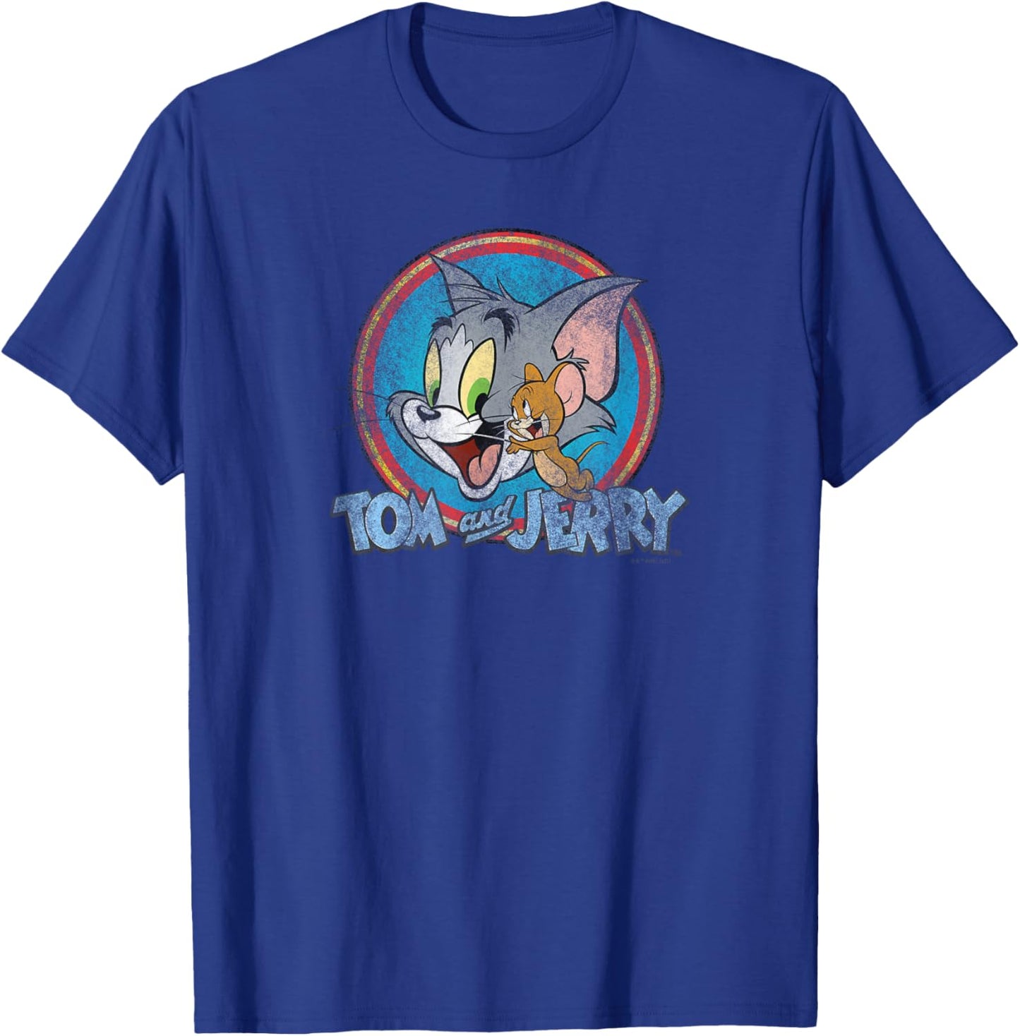 Tom and Jerry Yellow Red Blue Circle Logo T-Shirt - T-Shirt | Royal
