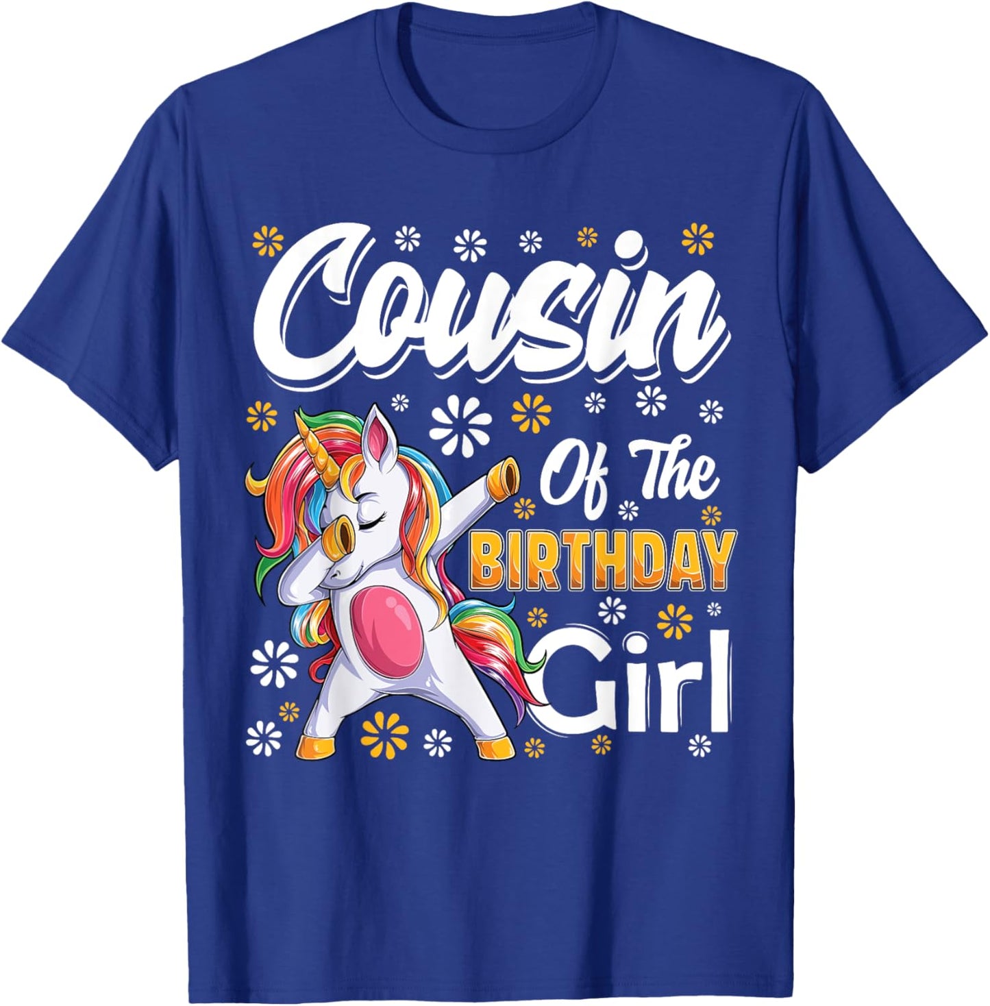 awesome dabbing unicorn birthday Cousin Family Matching T-Shirt - T-Shirt | Royal