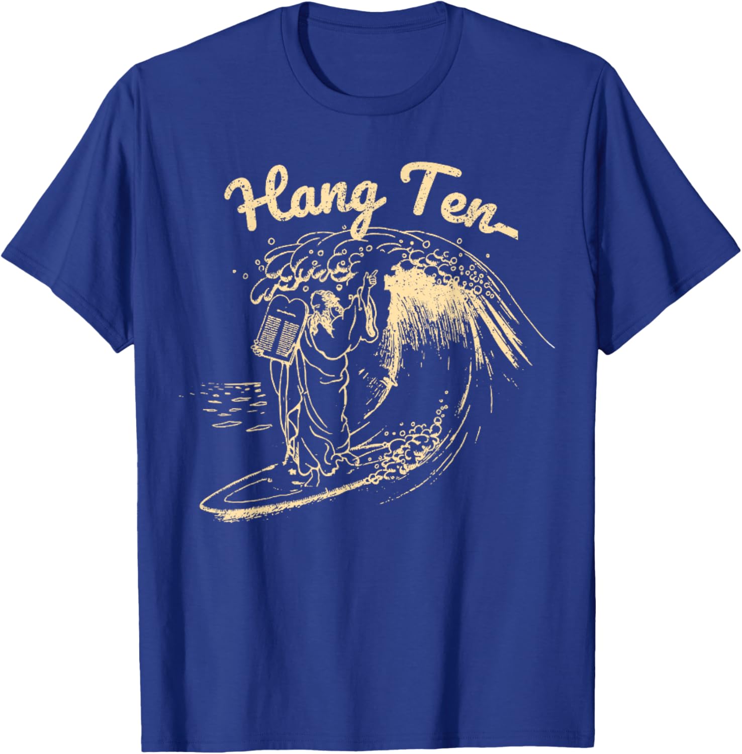 Vintage Surfing Moses Hang Ten T-Shirt - T-Shirt | Royal