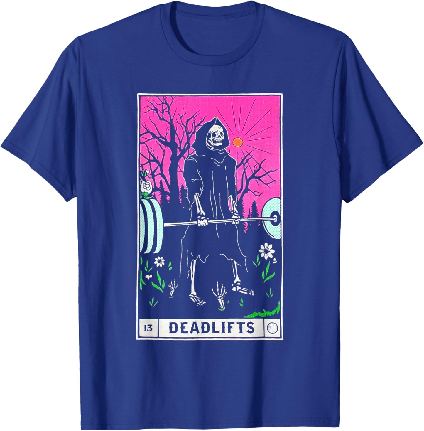 Funny Tarot Card Deadlifts Gym Workout Occult Reader Black - Classic Fit T-Shirt - T-Shirt | Royal