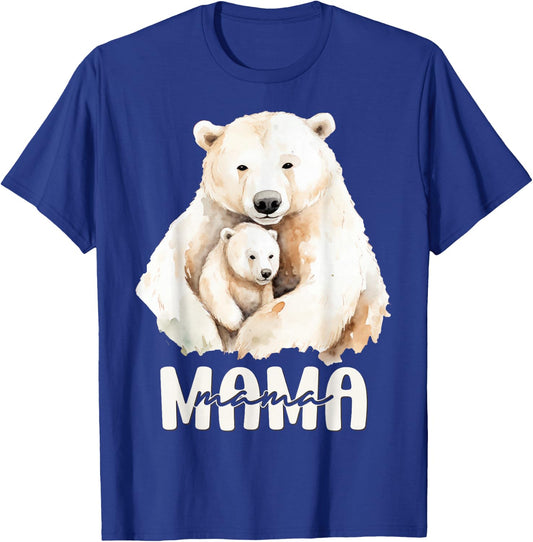Polar Bear Mama for Mom Mother Mommy Birthday Mothers Day T-Shirt - T-Shirt | Royal