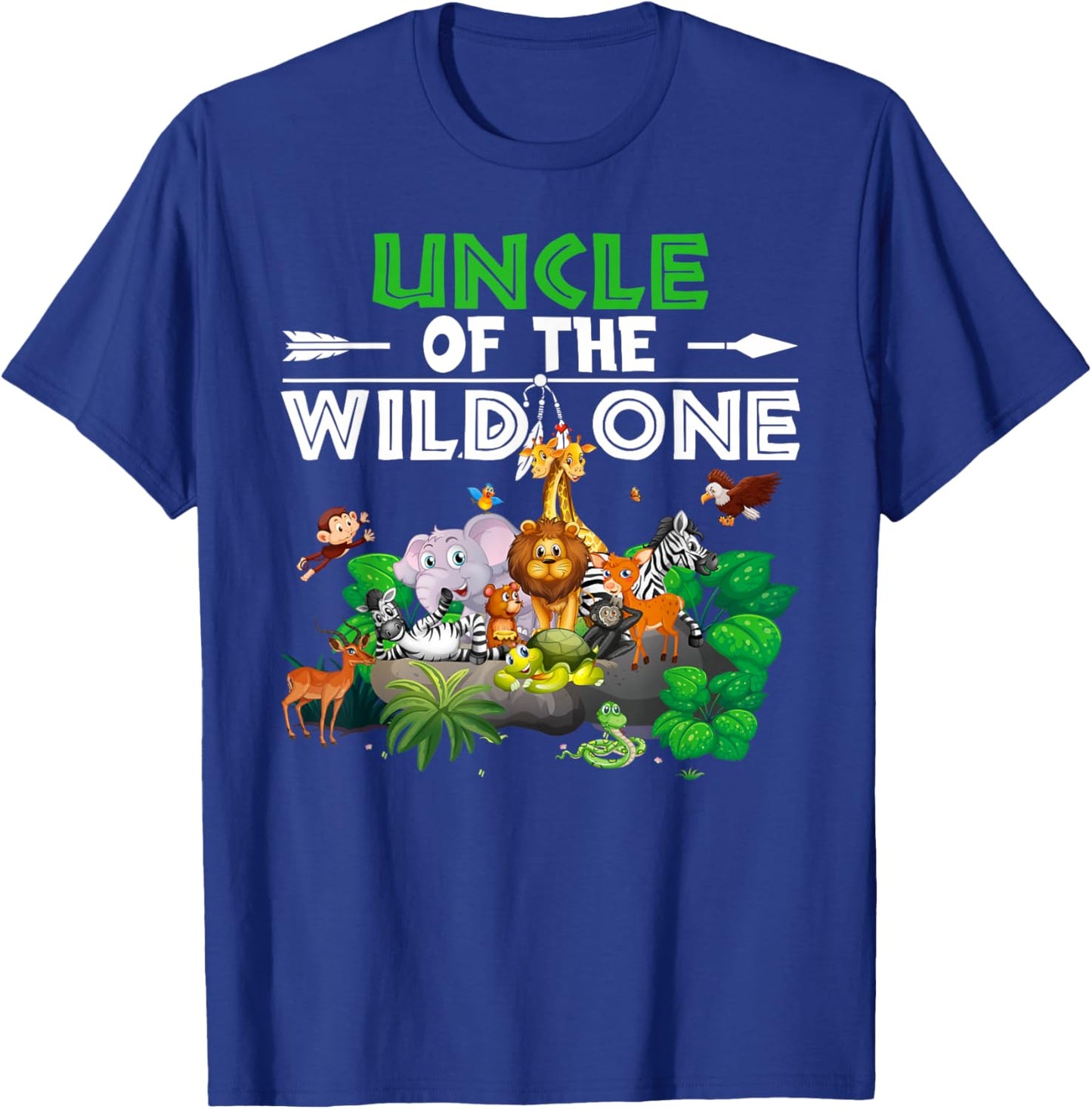 Uncle of the Wild One Animal Zoo Birthday Boy Safari Jungle T-Shirt - T-Shirt | Royal