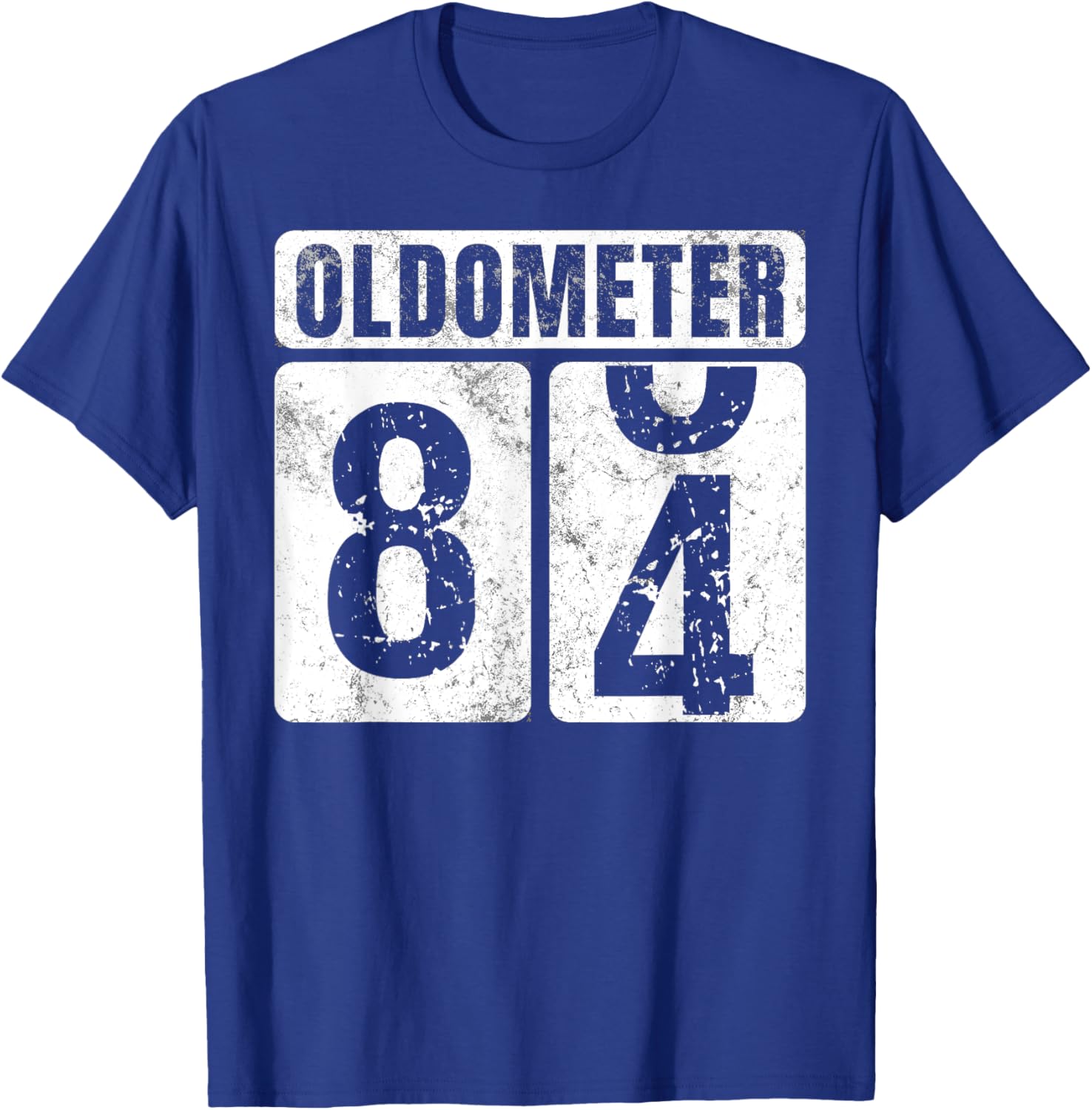 Oldometer 84 Shirt Vintage Funny 84th Birthday Gift T-Shirt - T-Shirt | Royal
