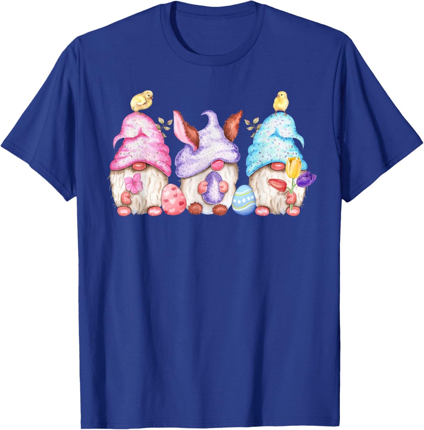 Cute Easter Gnomes Easter Eggs Baby Chicks Easter T-Shirt - T-Shirt | Royal