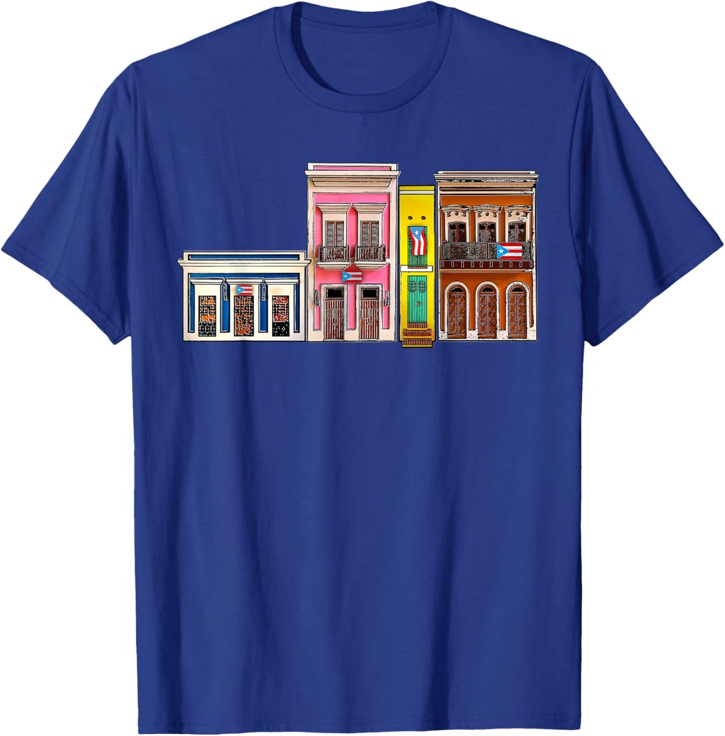 Viejo San Juan Casitas, Puerto Rico Flag Boricua Proud T-Shirt - T-Shirt | Royal