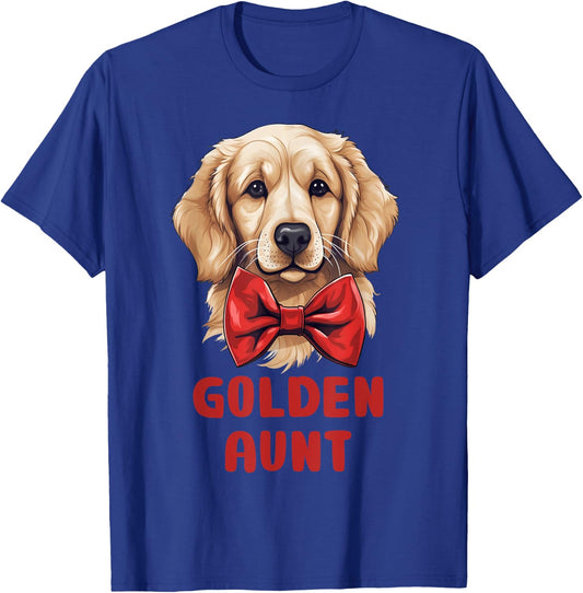 Cute Golden Retriever Aunt Dog Lover Gift Funny Golden Owner T-Shirt - T-Shirt | Royal