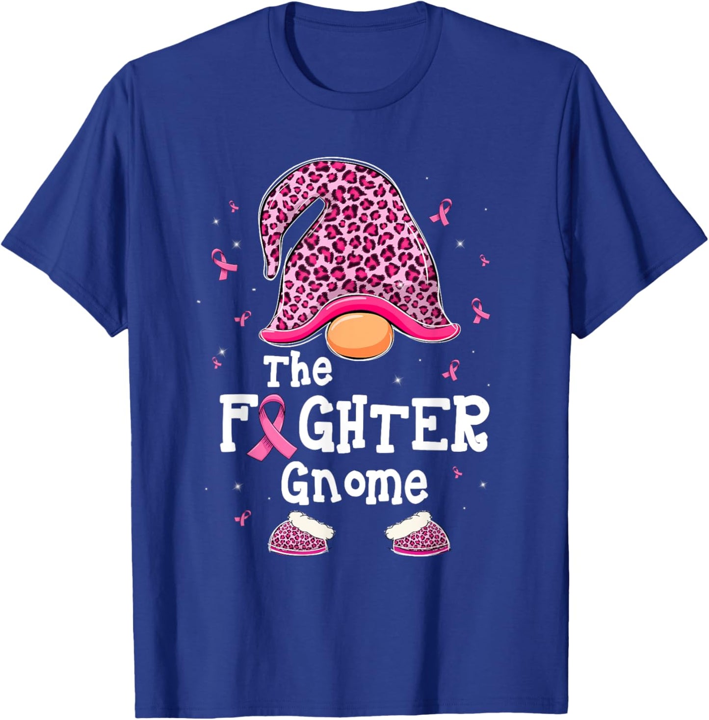 The Fighter Gnome Pink Warrior Breast Cancer Awareness Month T-Shirt - T-Shirt | Royal
